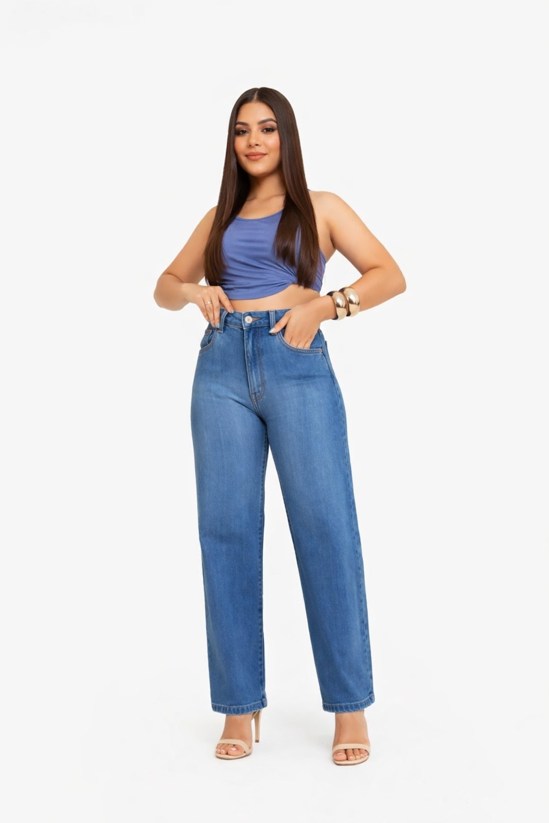 Vista 2 Calça D Bell Outlet Fashion Wide Lag azul/jeans D BELL OUTLET FASHION azul/jeans