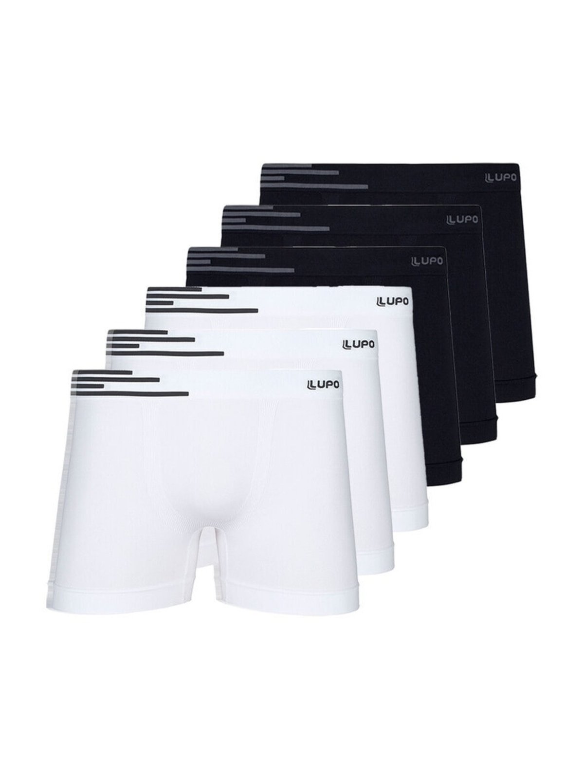 Kit com 6 Cuecas Boxer Lupo 436-002 Branco