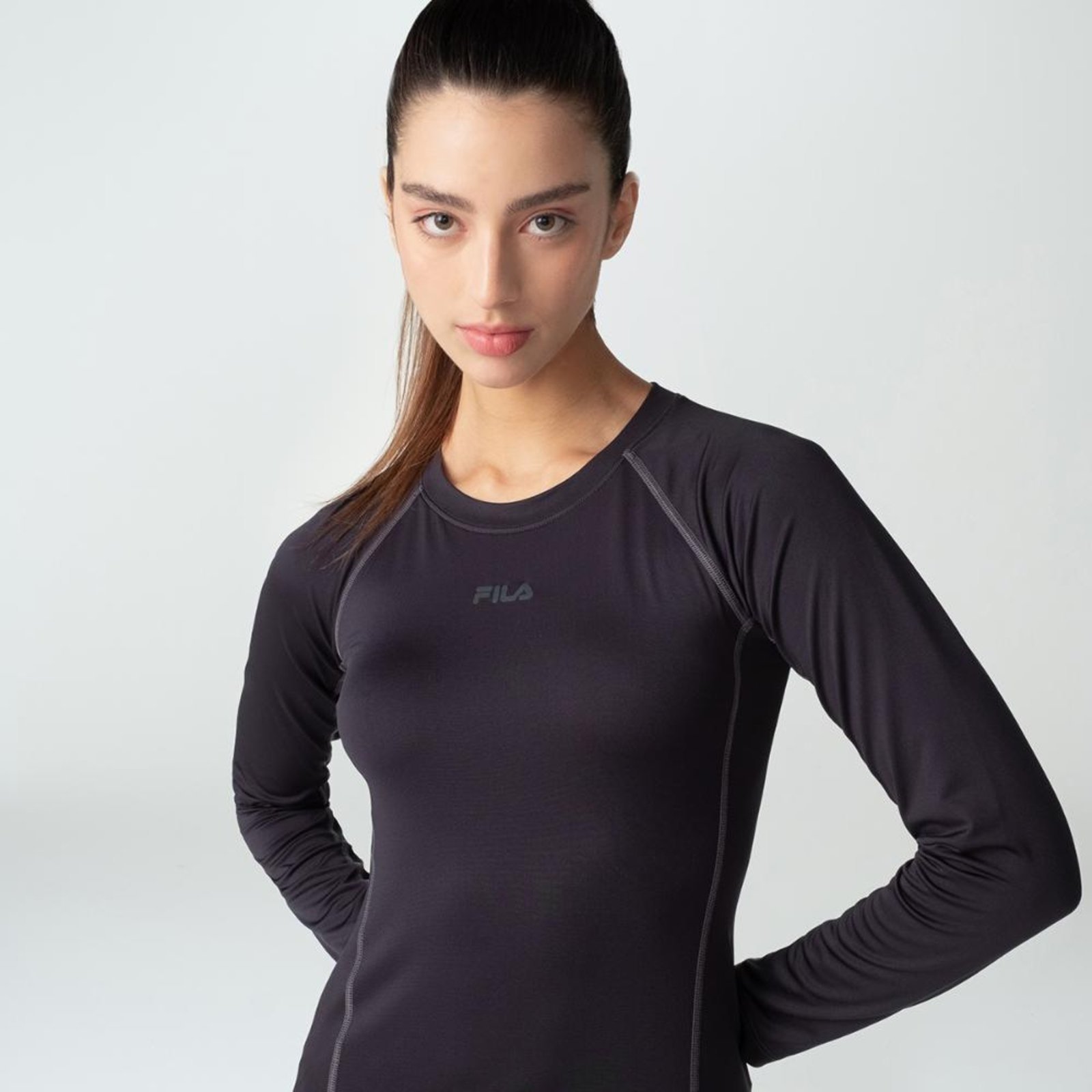 Camiseta Manga Longa Fila Thermo Slim Feminina Incolor