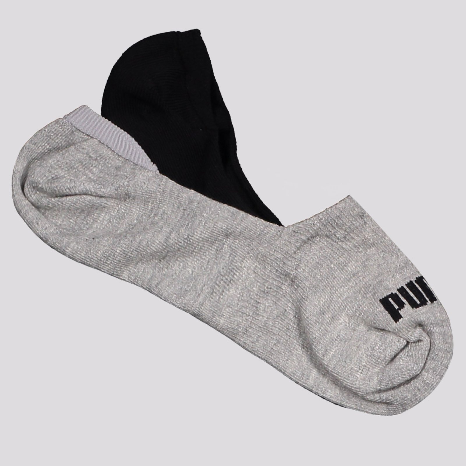 Kit Meia Puma Invisível 2 Pares Cinza e Preta