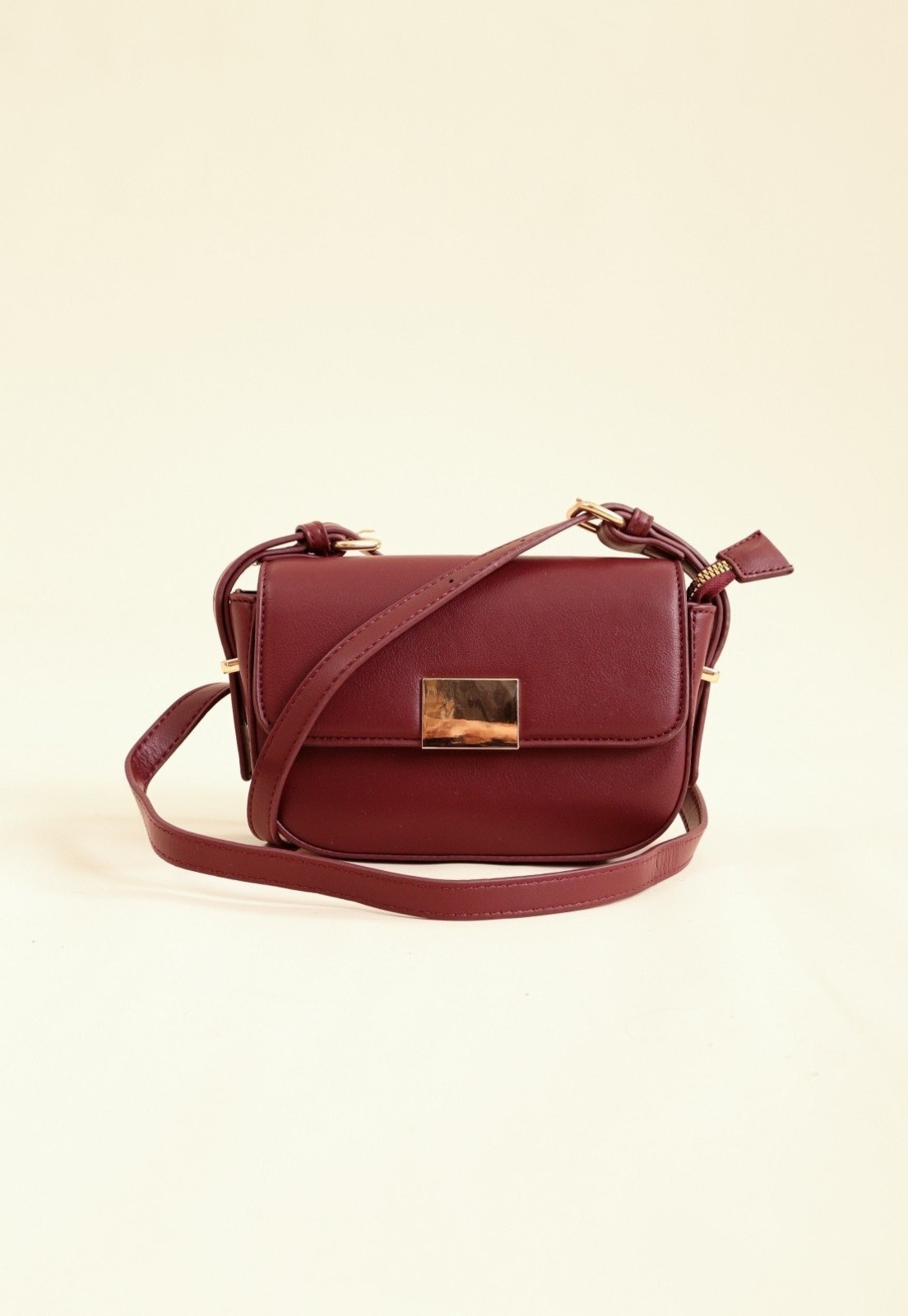 Bolsa Pequena Crossbody Pop Me Fecho Dourado Bordô