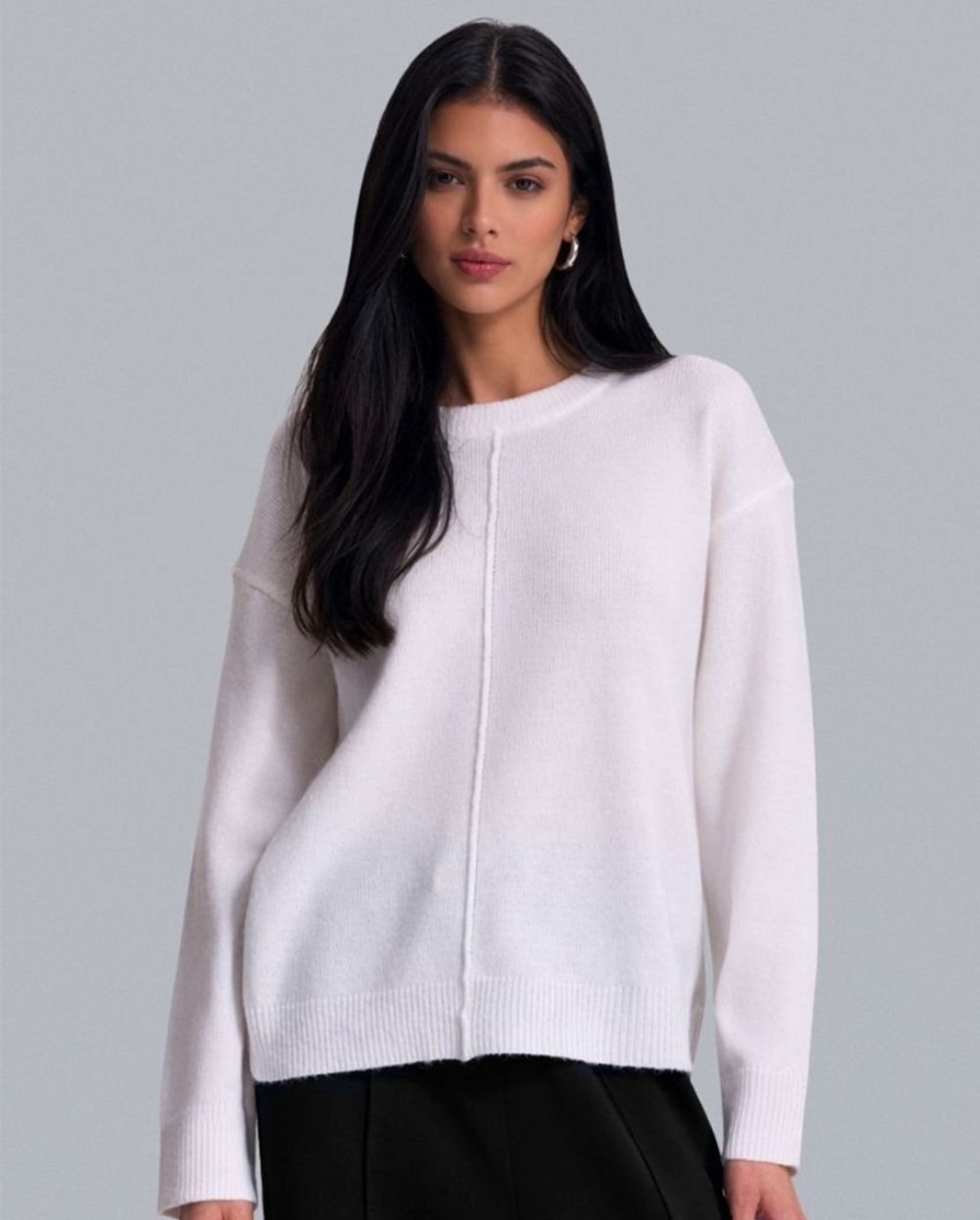 Suéter Texturizado Gola Redonda 99237 Branco 206oz