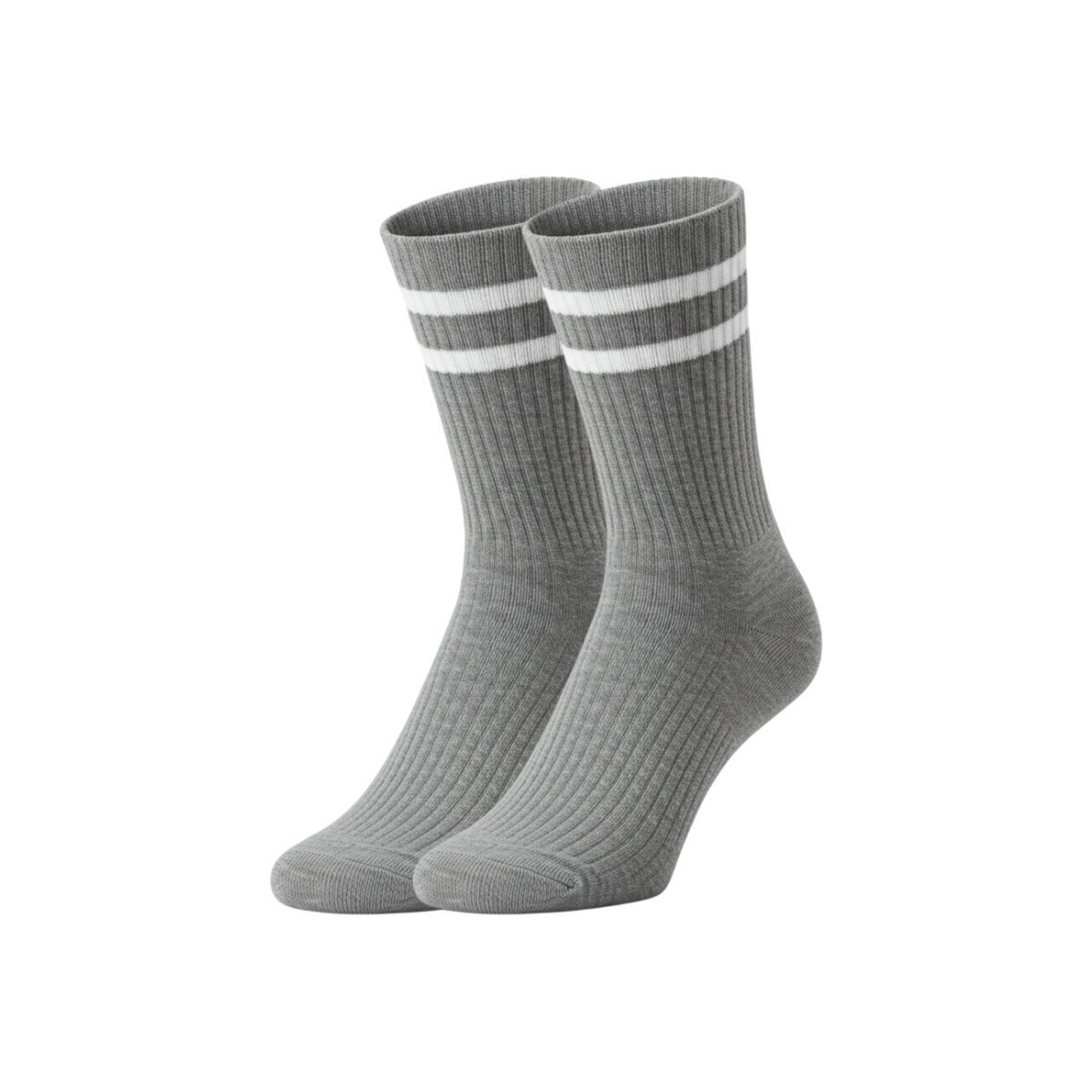 Kit 3 Pares de Meias QLC Sports Algodão Cano Médio Esportiva Cinza