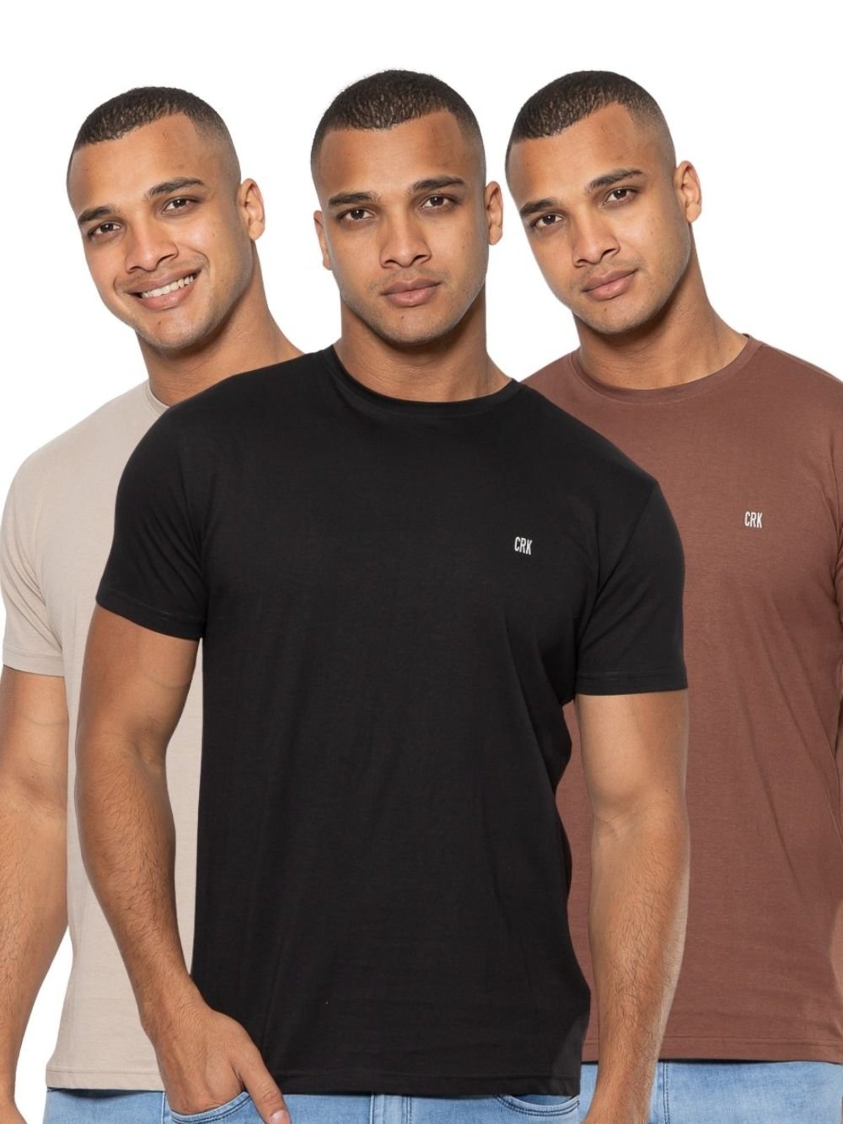 Kit 3 Camisetas Masculinas Algodão Básicas Lisas Crocker