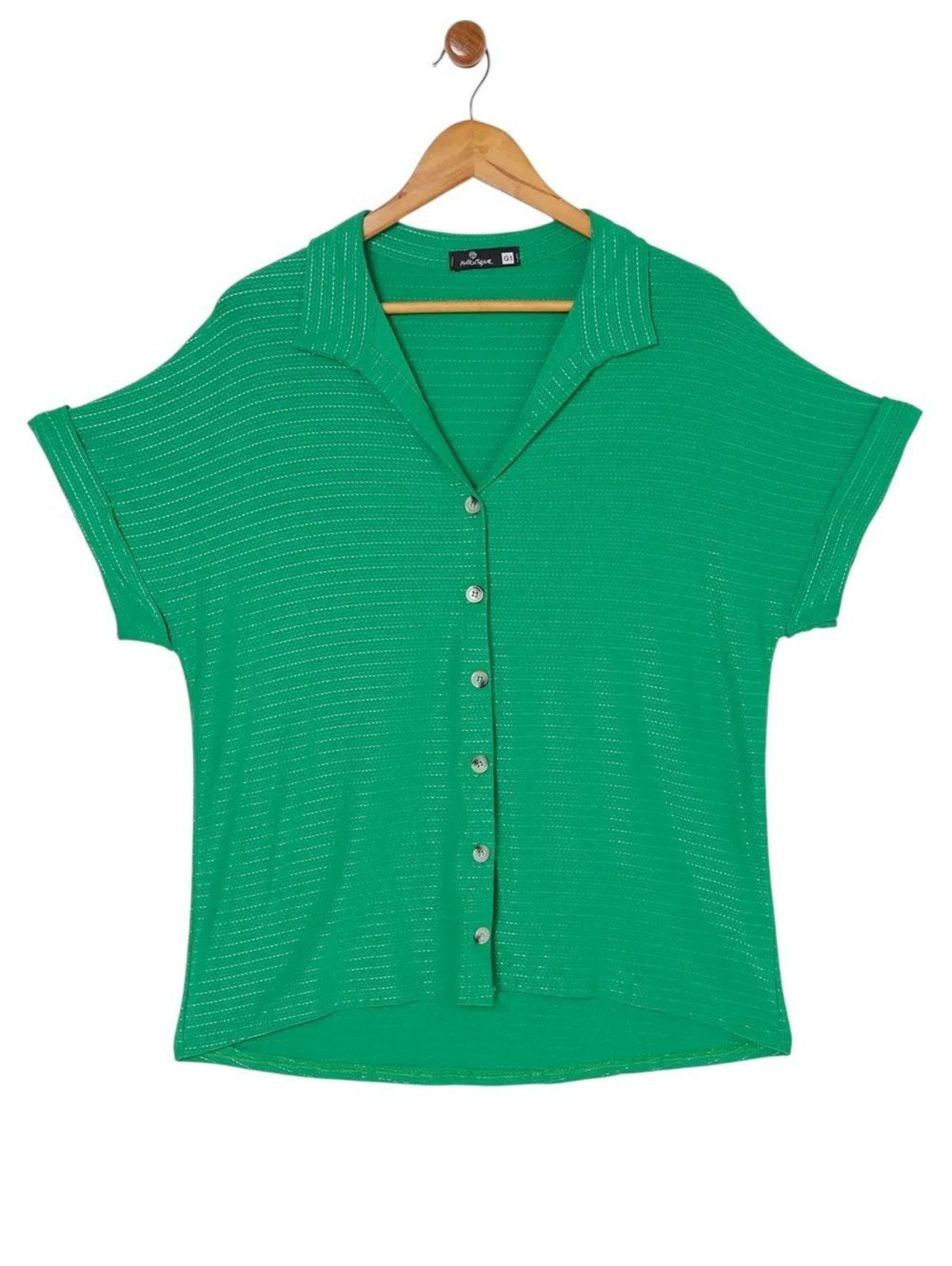 Vista 2 Camisa Manga Curta Autentique Plus Size Feminina verde Autentique verde