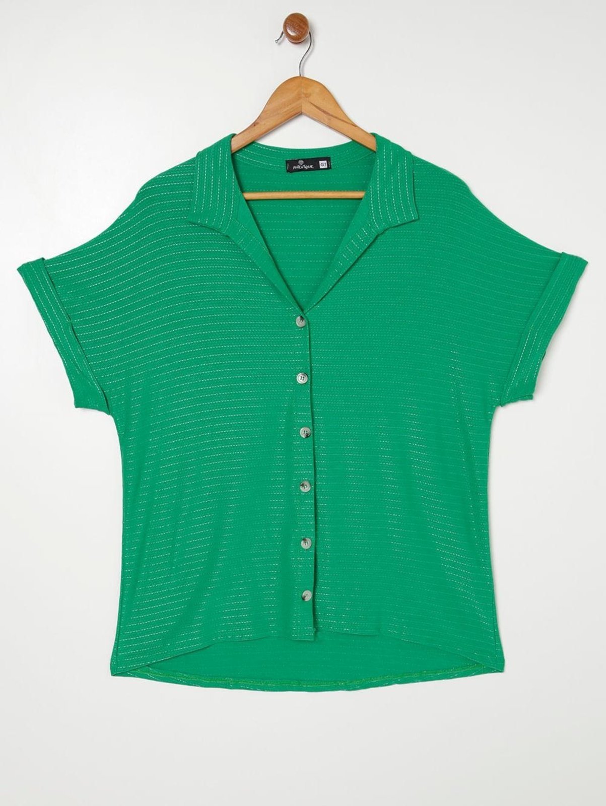 Vista 3 Camisa Manga Curta Autentique Plus Size Feminina verde Autentique verde