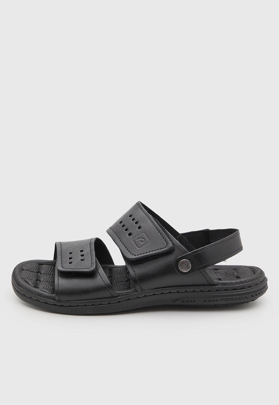 Sandália Masculina Pegada Couro Preta
