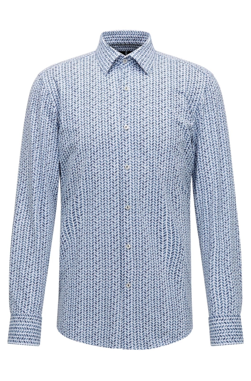 Camisa Slim Fit Estampada Em Tecido Stretch