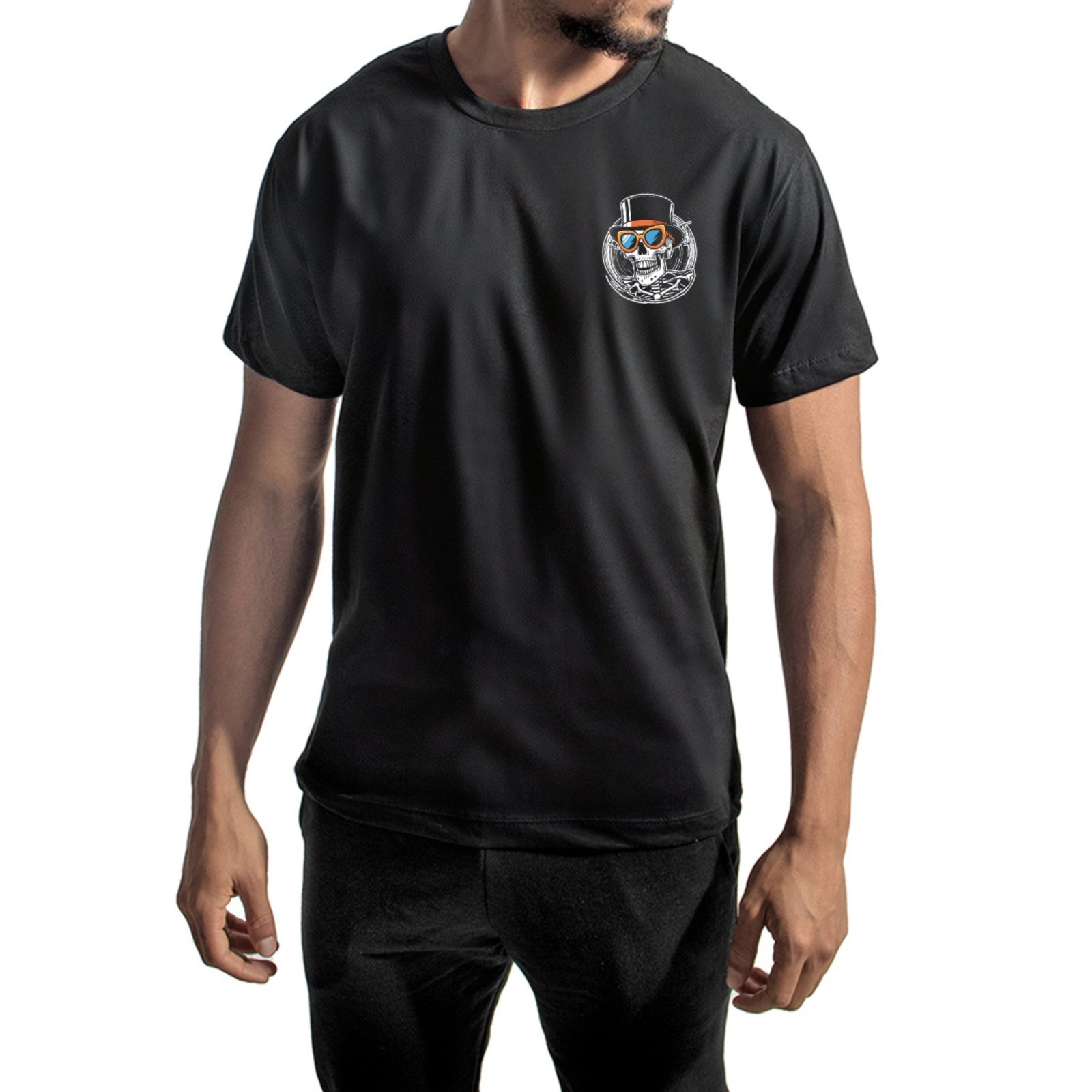 Vista 3 Camisa Masculina Algodão Camiseta Estampada Casual Arte Cartola ÉPICO CALÇADOS preto ÉPICO CALÇADOS preto