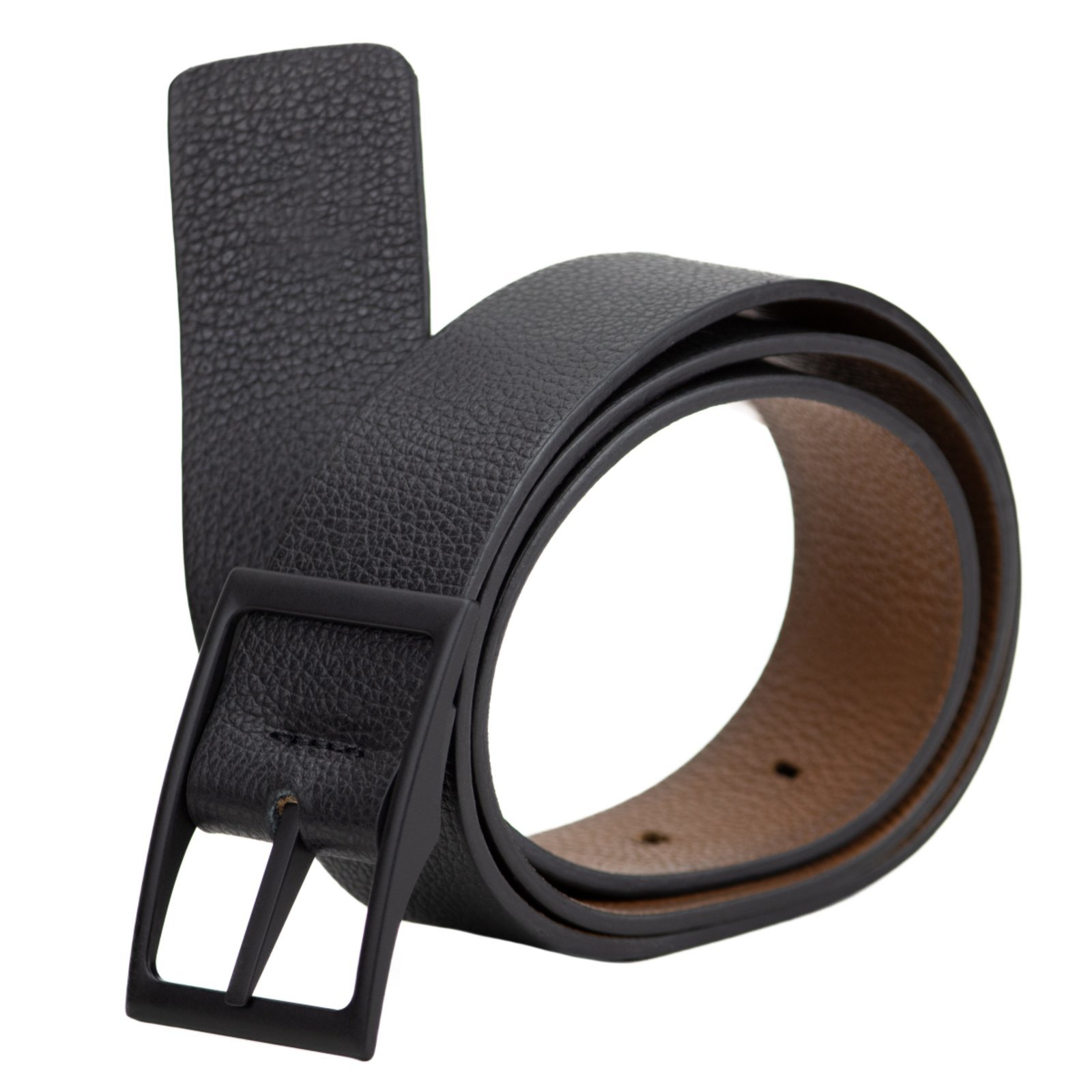 Cinto Masculino dupla face em couro S-101 Preto/Conhaque
