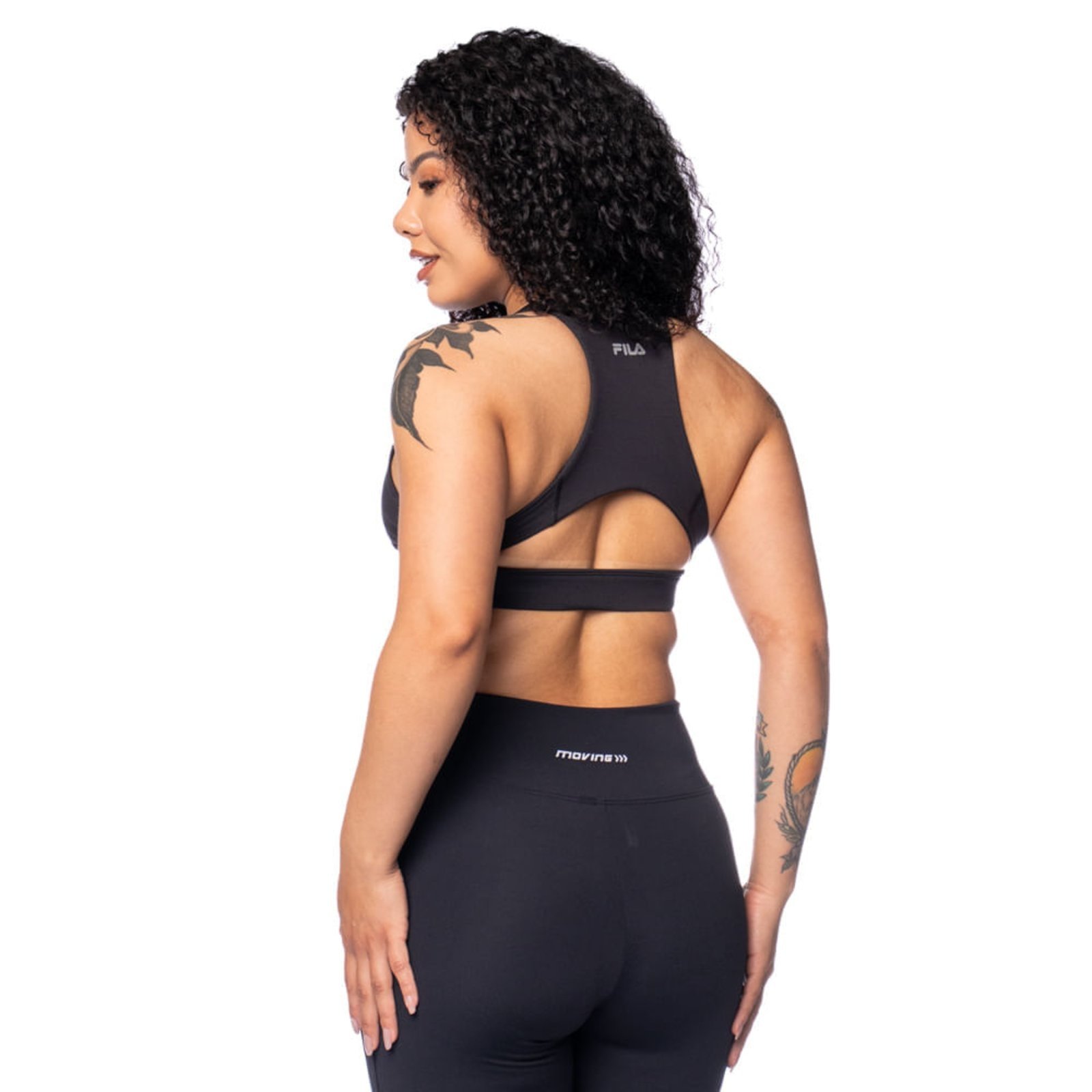 Vista 3 Top Feminino Fila Pocket Life Slim Flow UV50+ preto Fila preto