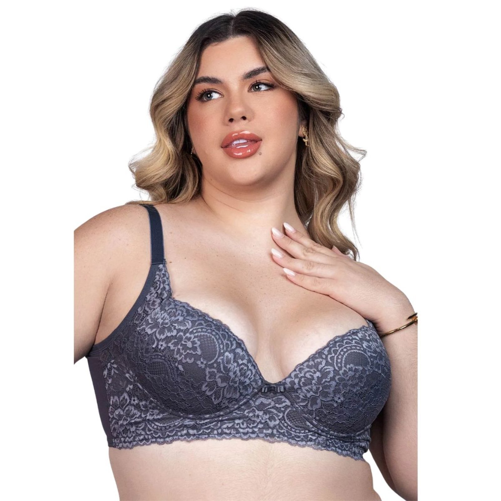 Sutiã Plus Size Rendado Com Bojo Santa Passion