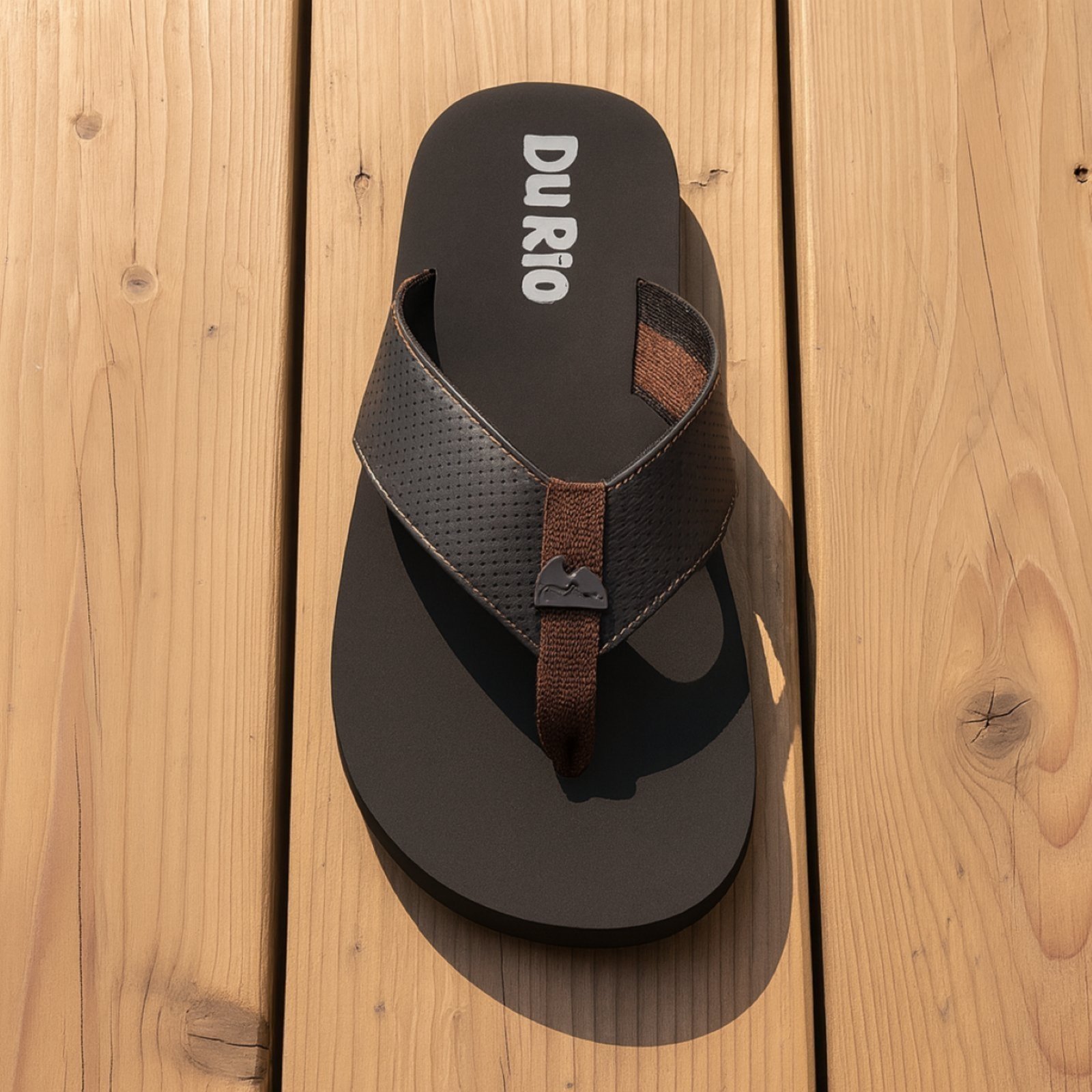 Chinelo Masculino DuRio Cartagena Premium Couro Preto