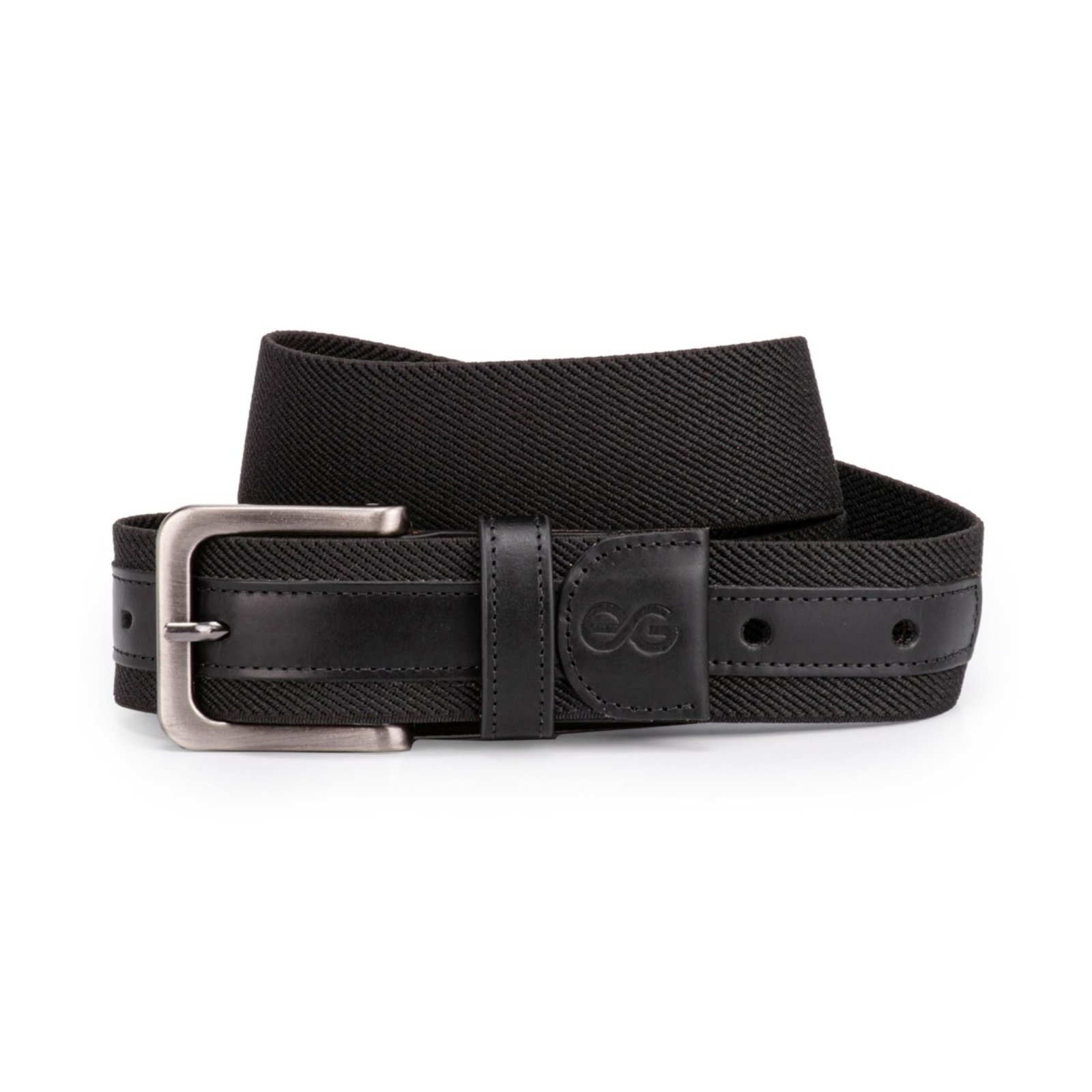 Cinto Masculino Confortavél Couro Legítimo com elástico Plus Size Ello Griff Preto