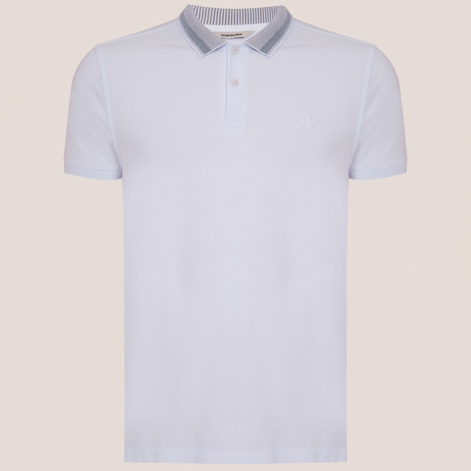 Camisa Polo Dudalina Gola Jacquard Pr26 Branco Masculino