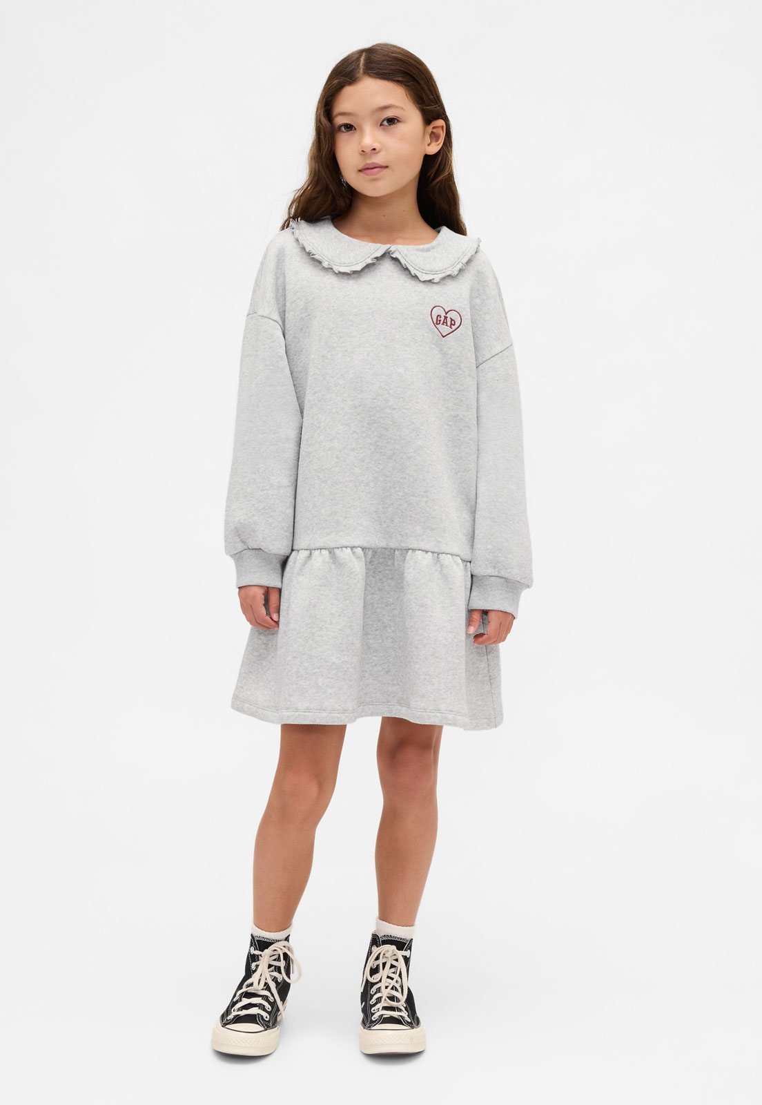 Infantil - Vestido GAP Curto Babado Cinza