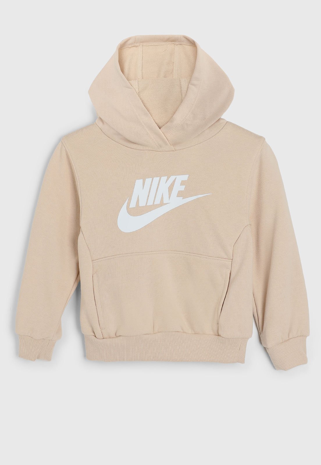 Infantil – Blusa de Moletom Nike Com Capuz Bege