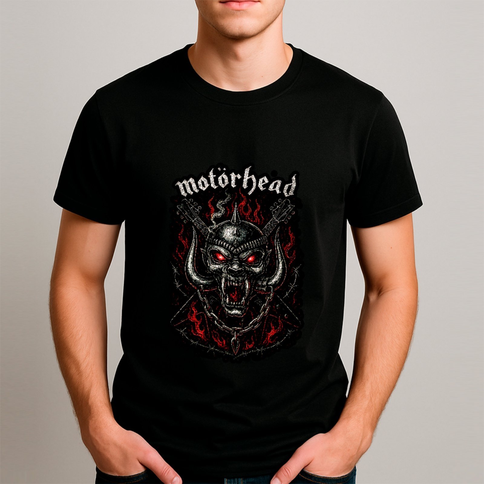 Camiseta Básica Banda Motorhead Skull Icônico Rock Metal Unissex Preto