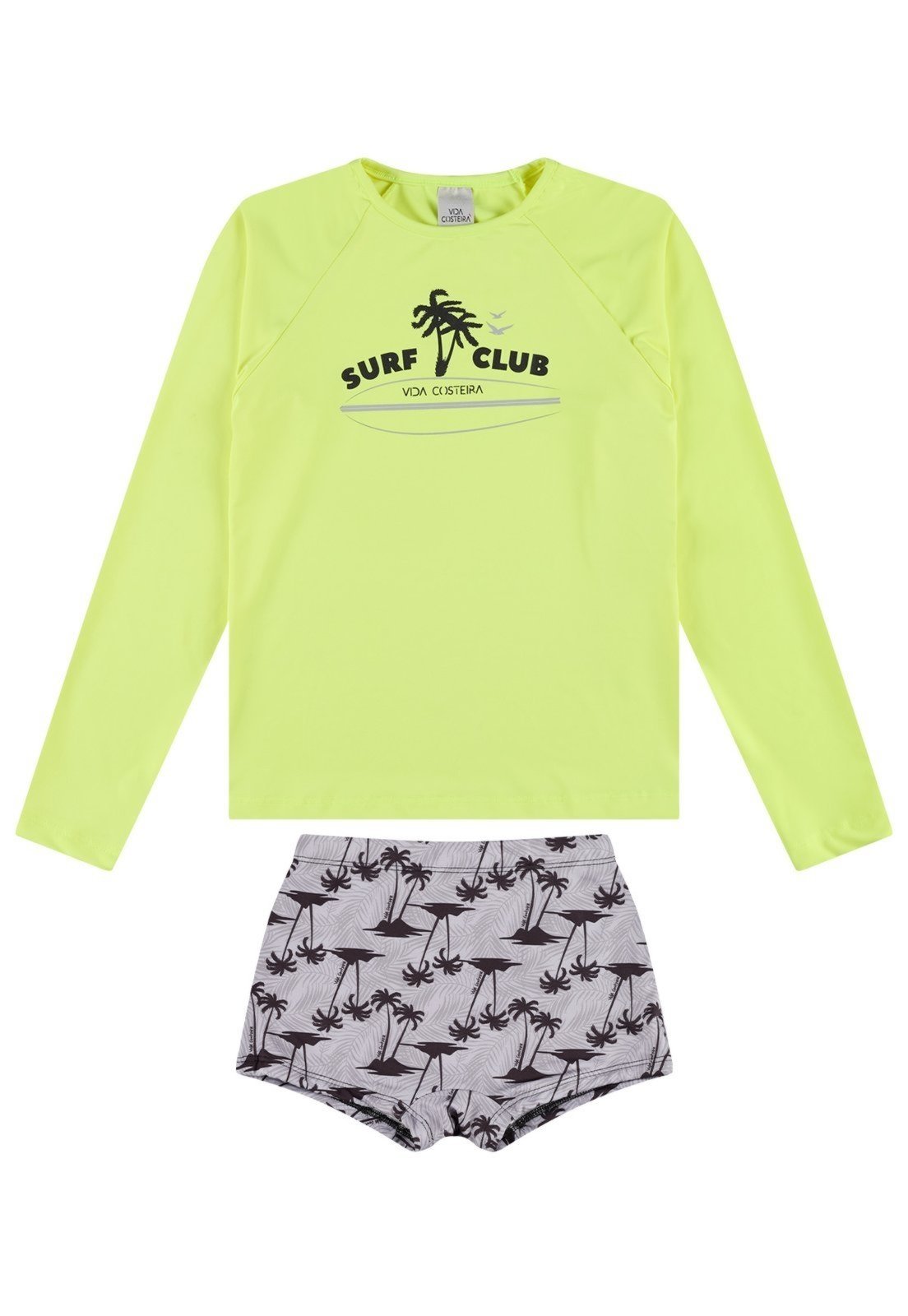 Vista 3 Conjunto Manga Longa UV 50+ Surf Club VIDA COSTEIRA amarelo VIDA COSTEIRA amarelo