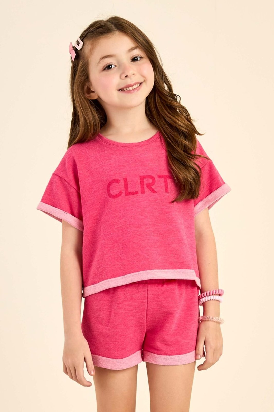 Infantil - Conjunto Menina Blusa e Shorts Colorittá Rosa