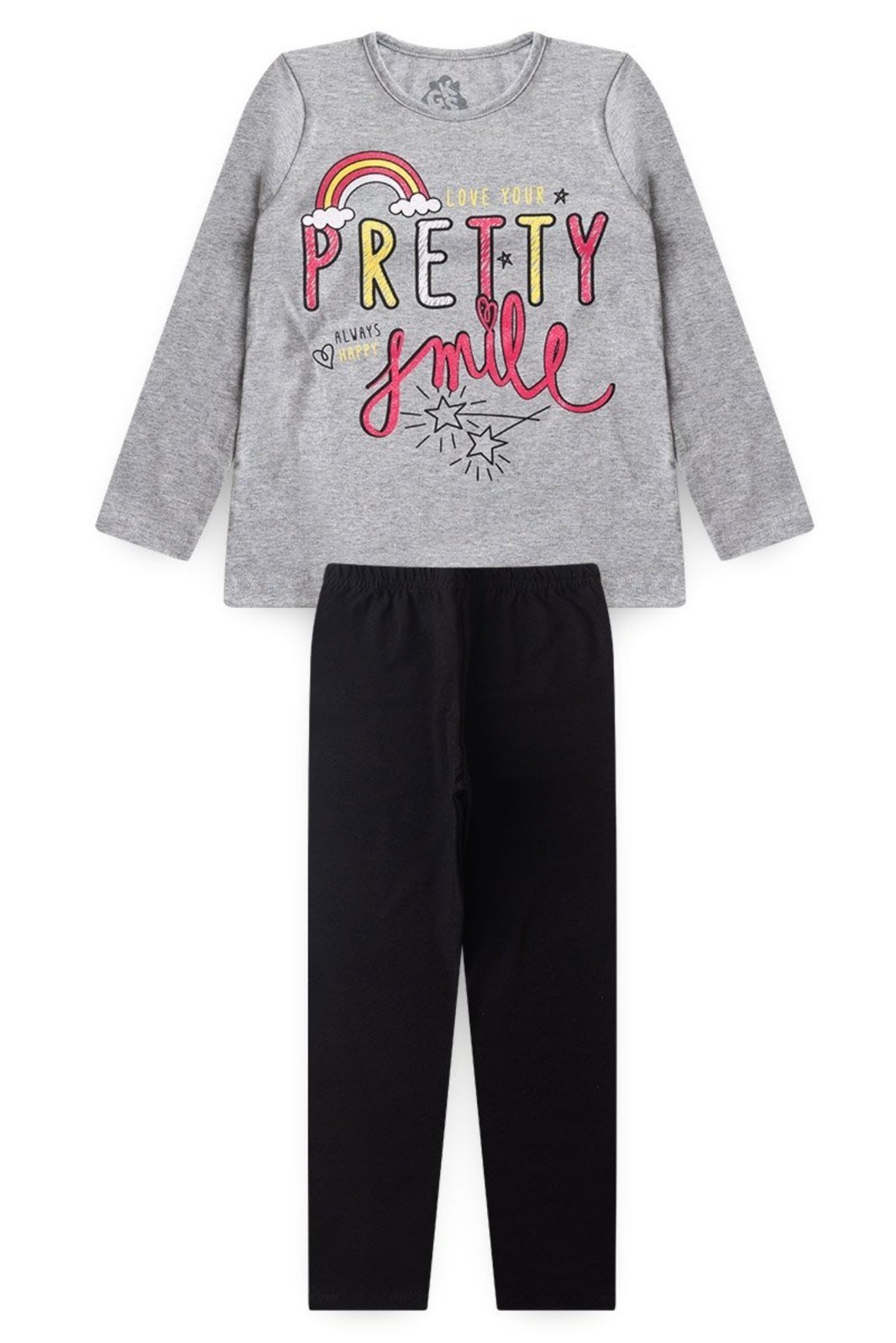 Infantil - Conjunto Menina 4 Peças Inverno 2 Blusas Manga Longa + 2 Calças Legging Tam 4 ao 14