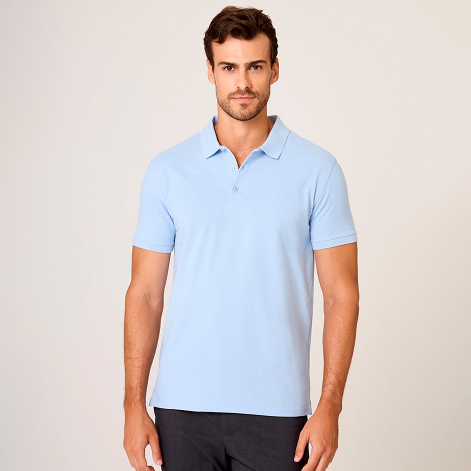 Camisa Polo Dudalina Essential Basic Ou26 Azul Masculino