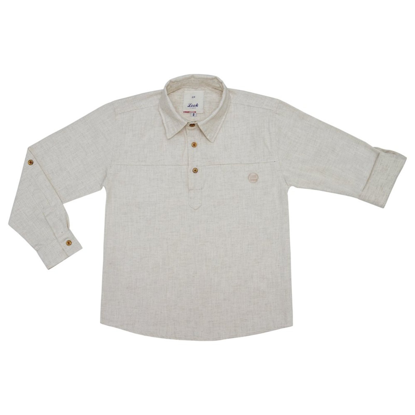 Infantil - Camisa Juvenil Look Jeans Bata Bege