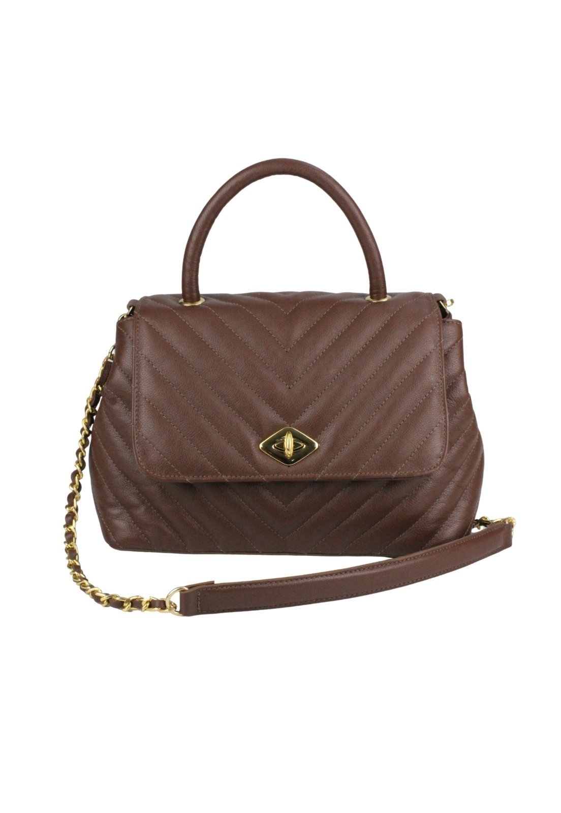 Bolsa Nua Duza Feminina Couro Marrom