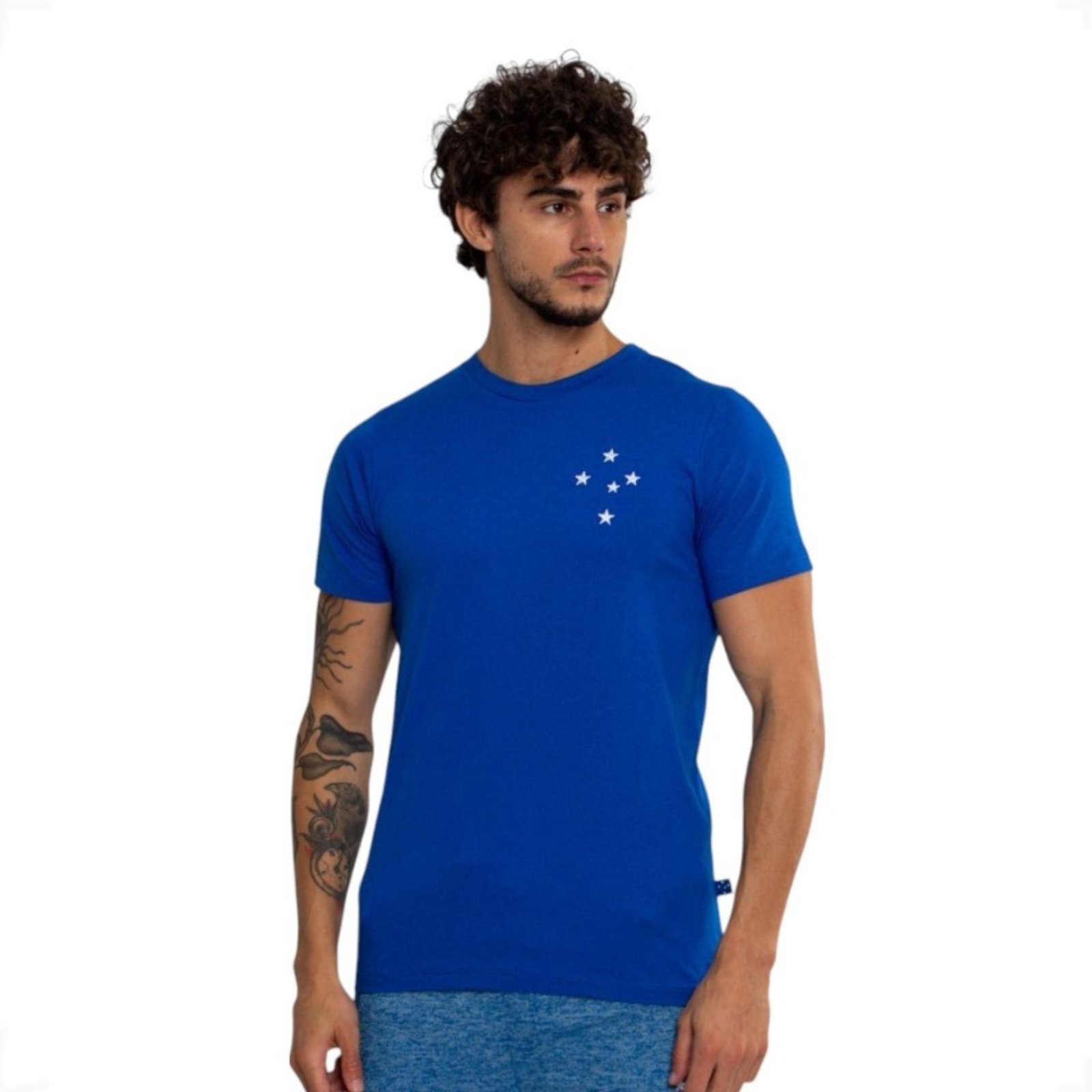 Camiseta Oficial Cruzeiro Classica Sintetica Azul
