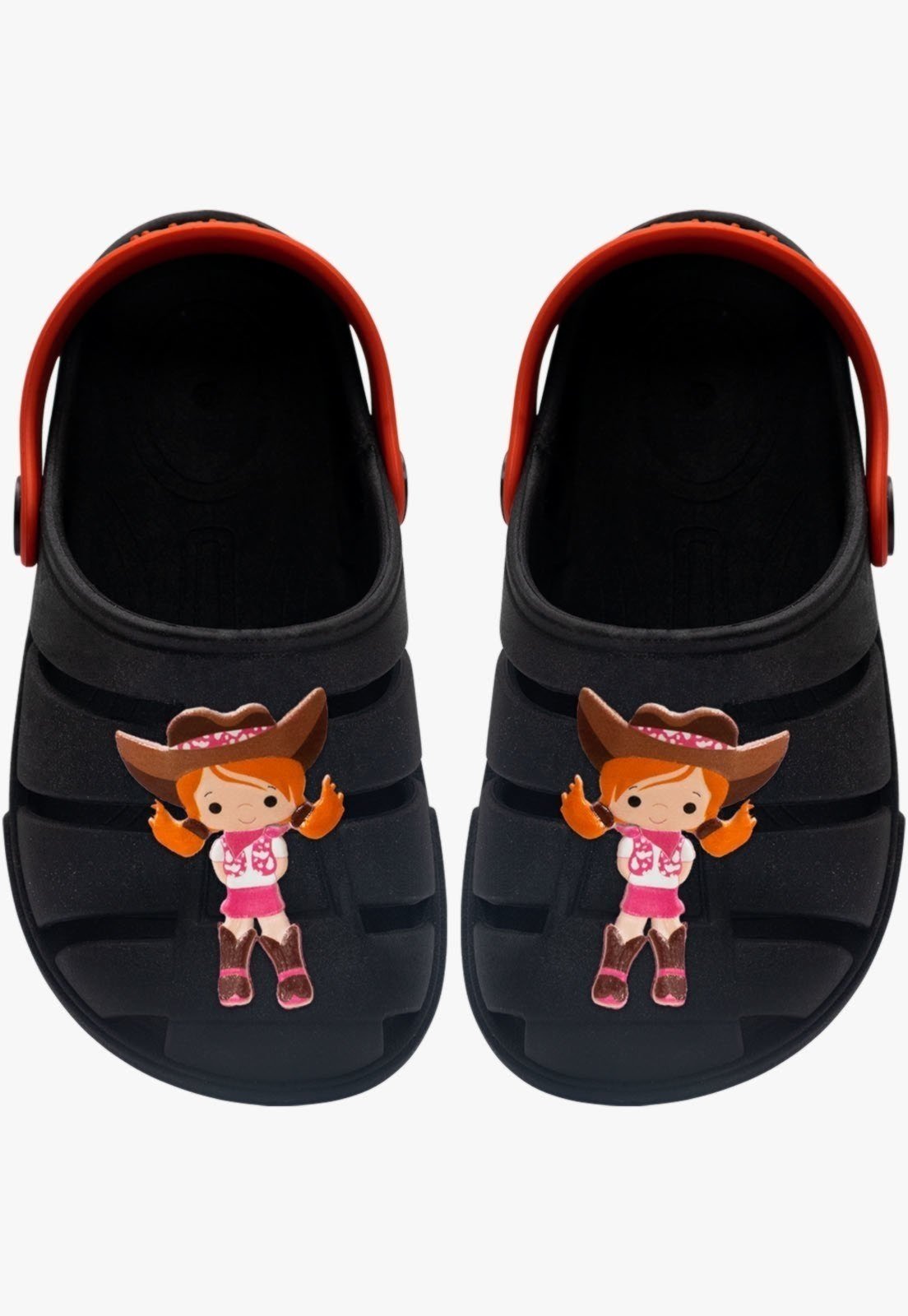 Infantil – Sandalia Babuche Feminino Pópidi Chinelo Cowgirl Preto