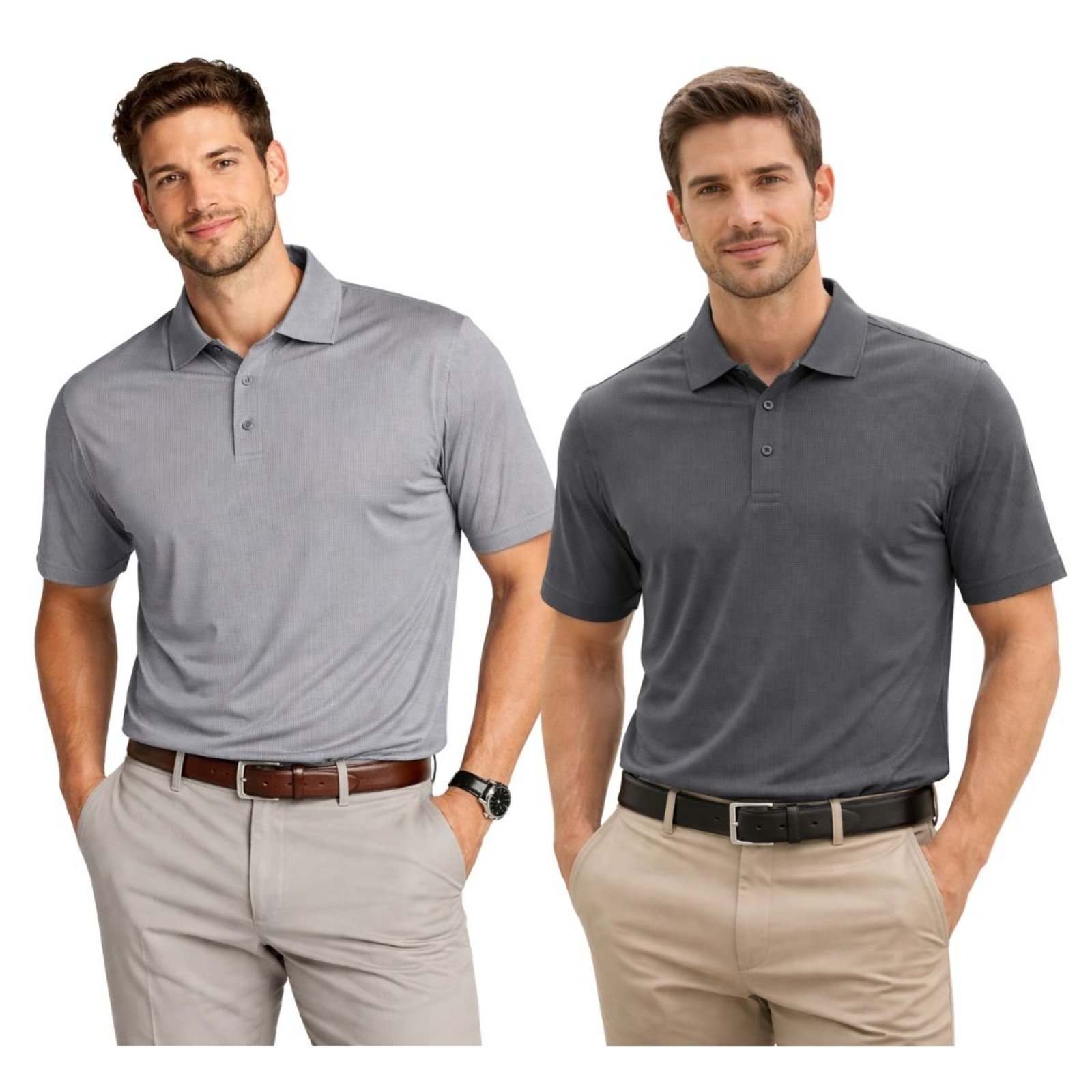Kit 2 Camisas Polo Masculina Poliamida Premium Preto e Branco
