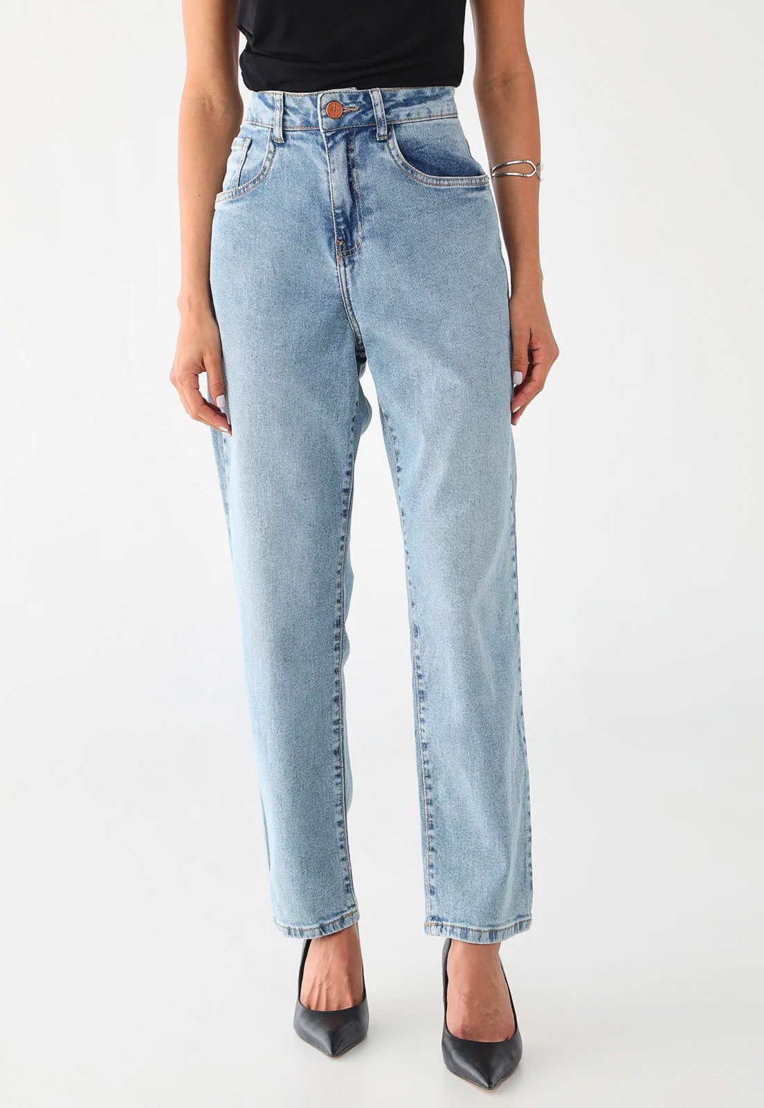 Calça Feminina Lez a Lez Reta Jeans Azul