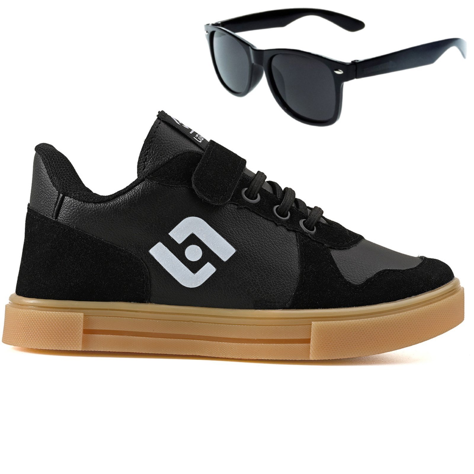 Infantil – Tenis Casual Meninos Street Escolar Confortavel Preto + Oculos