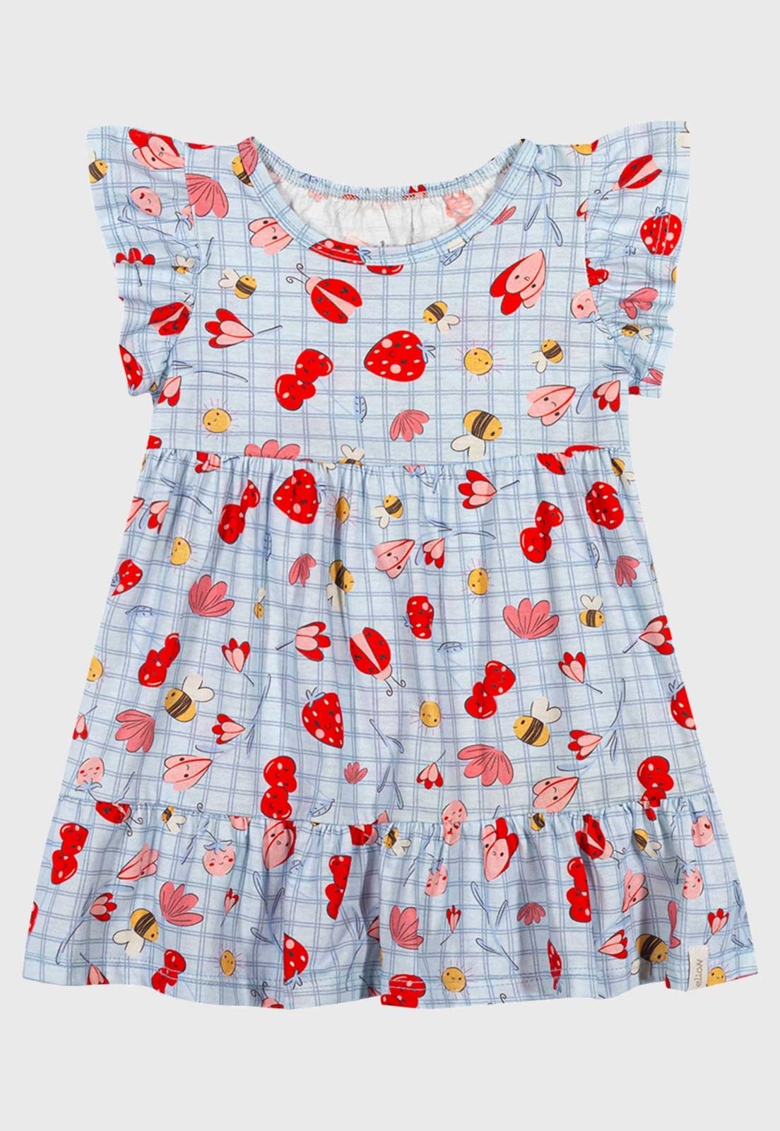 Vestido Elian Estampado Azul Claro