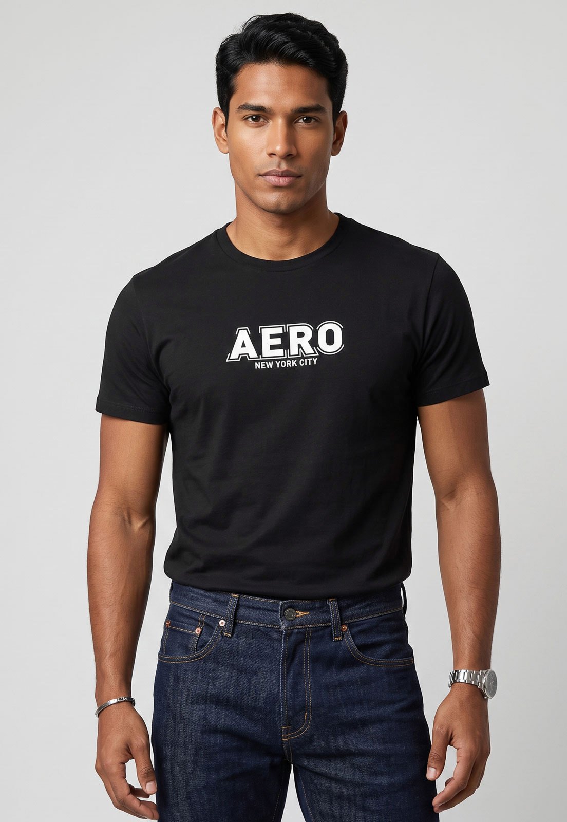 Camiseta Masculina Aeropostale Estampa Frontal Preta