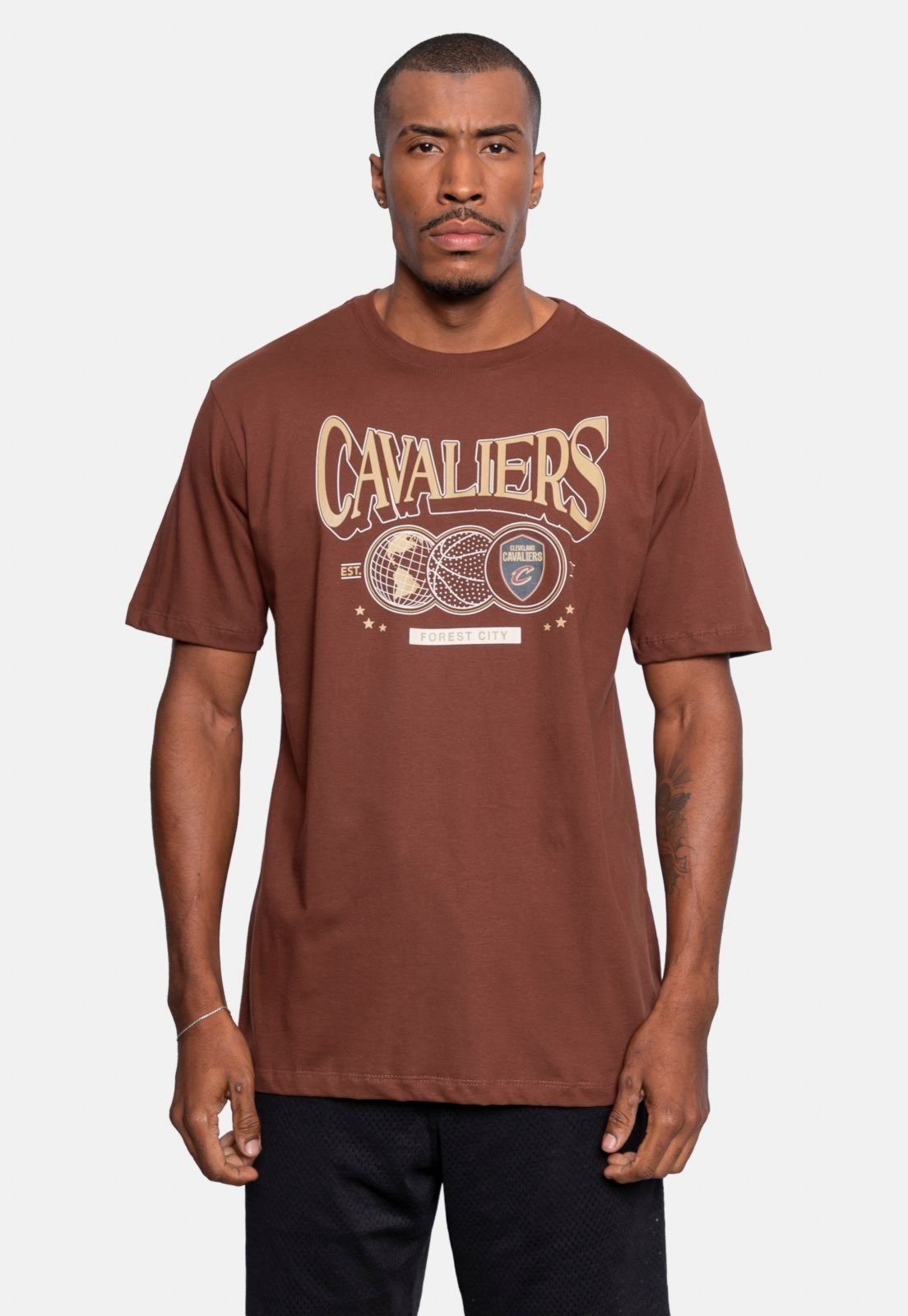 Camiseta NBA Estampada Cleveland Cavaliers Marrom