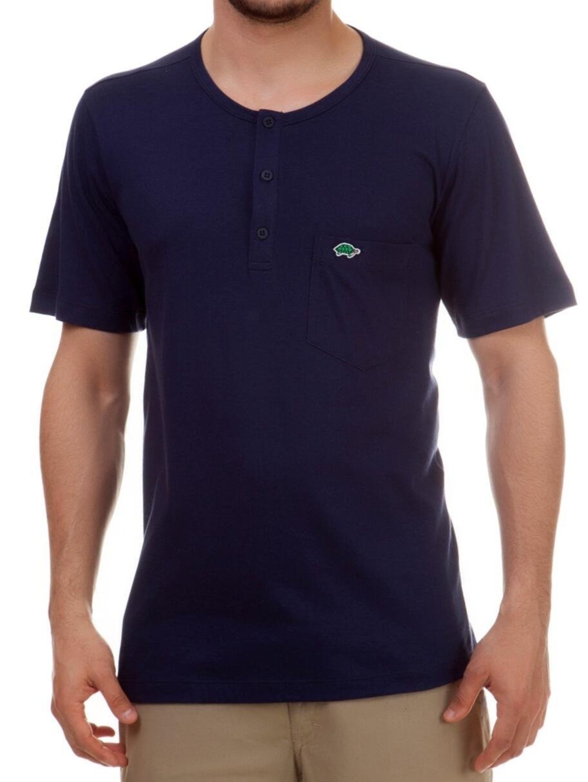 Camiseta Masculina com Botões | Pau a Pique Azul Marinho