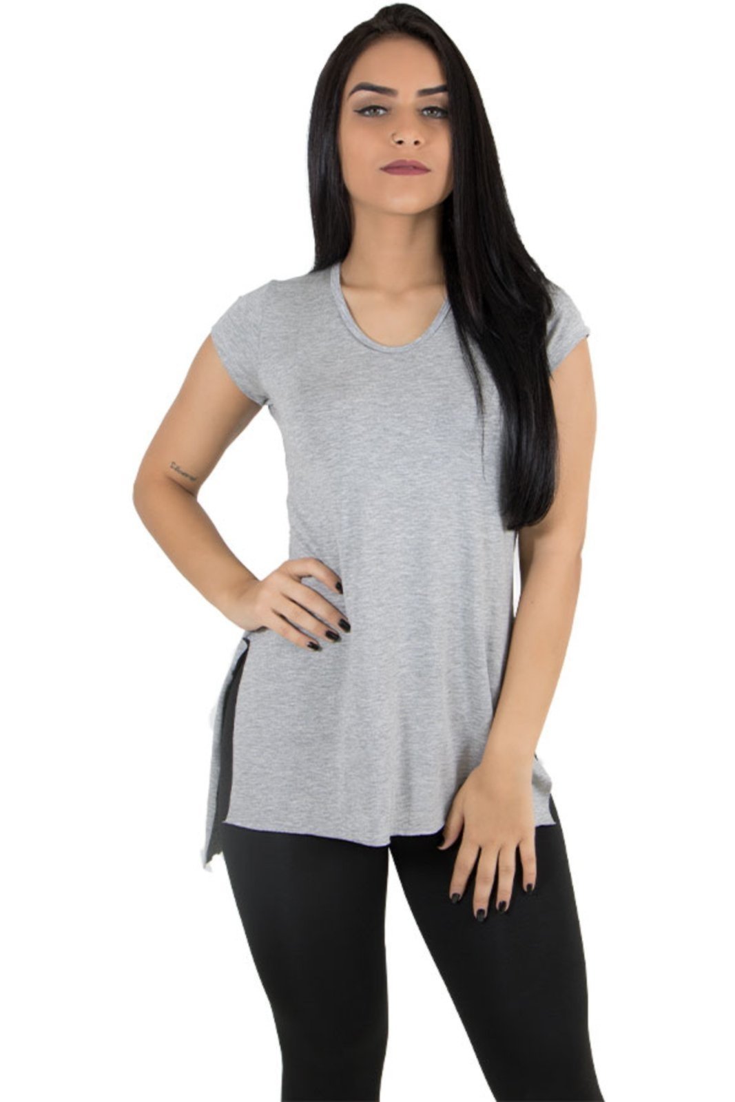 Blusa Rioutlet Sobre Legging Cinza