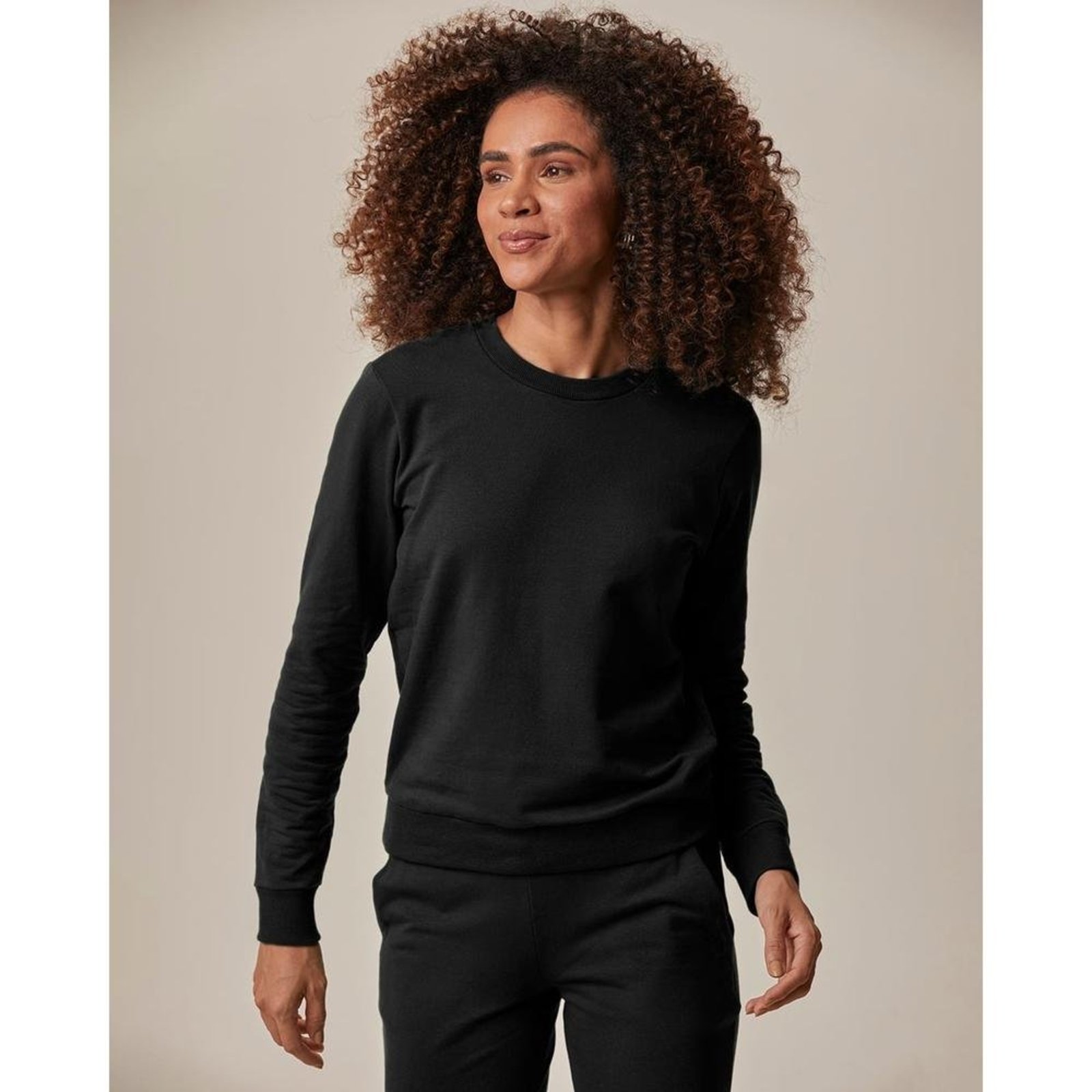 Blusão Básico Feminino Decote Redondo Moletom Stretch