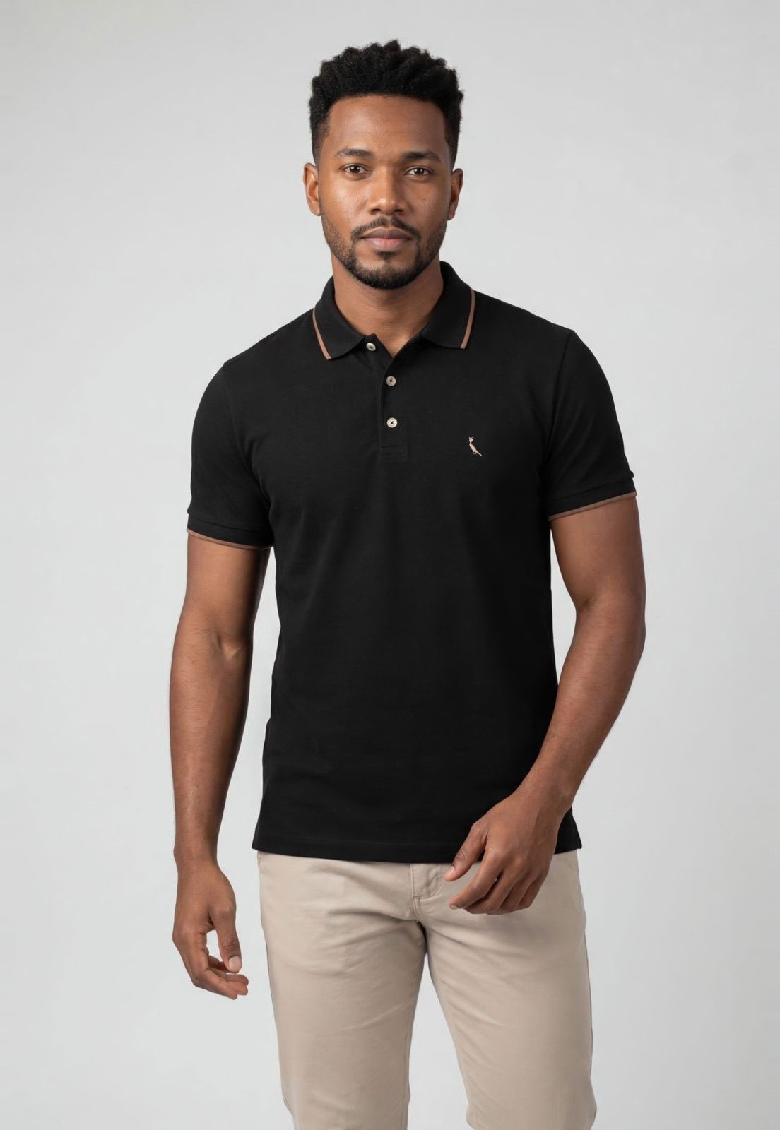 Camiseta Polo Masculina Reserva Polo Clássica Algodão Preta