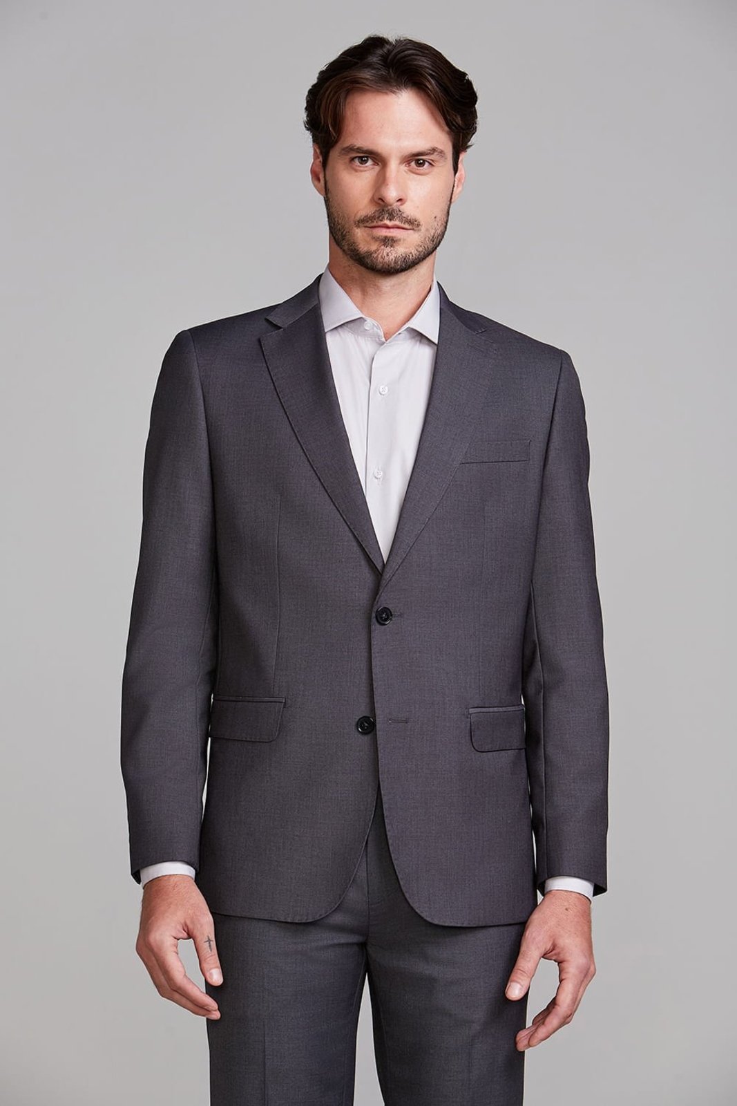 HIGHSTIL Terno Slim Fit PV Liso - Cinza Grafite