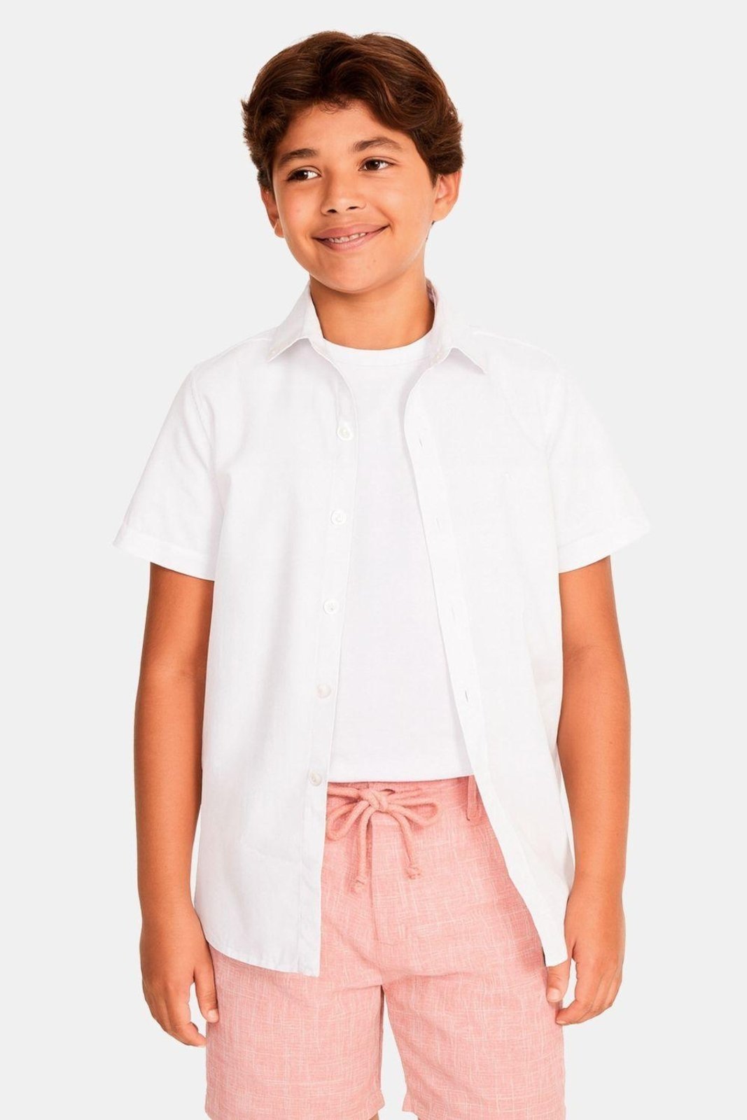 Vista 2 Infantil - Camisa Aramis Regular Manga Curta branco Aramis branco