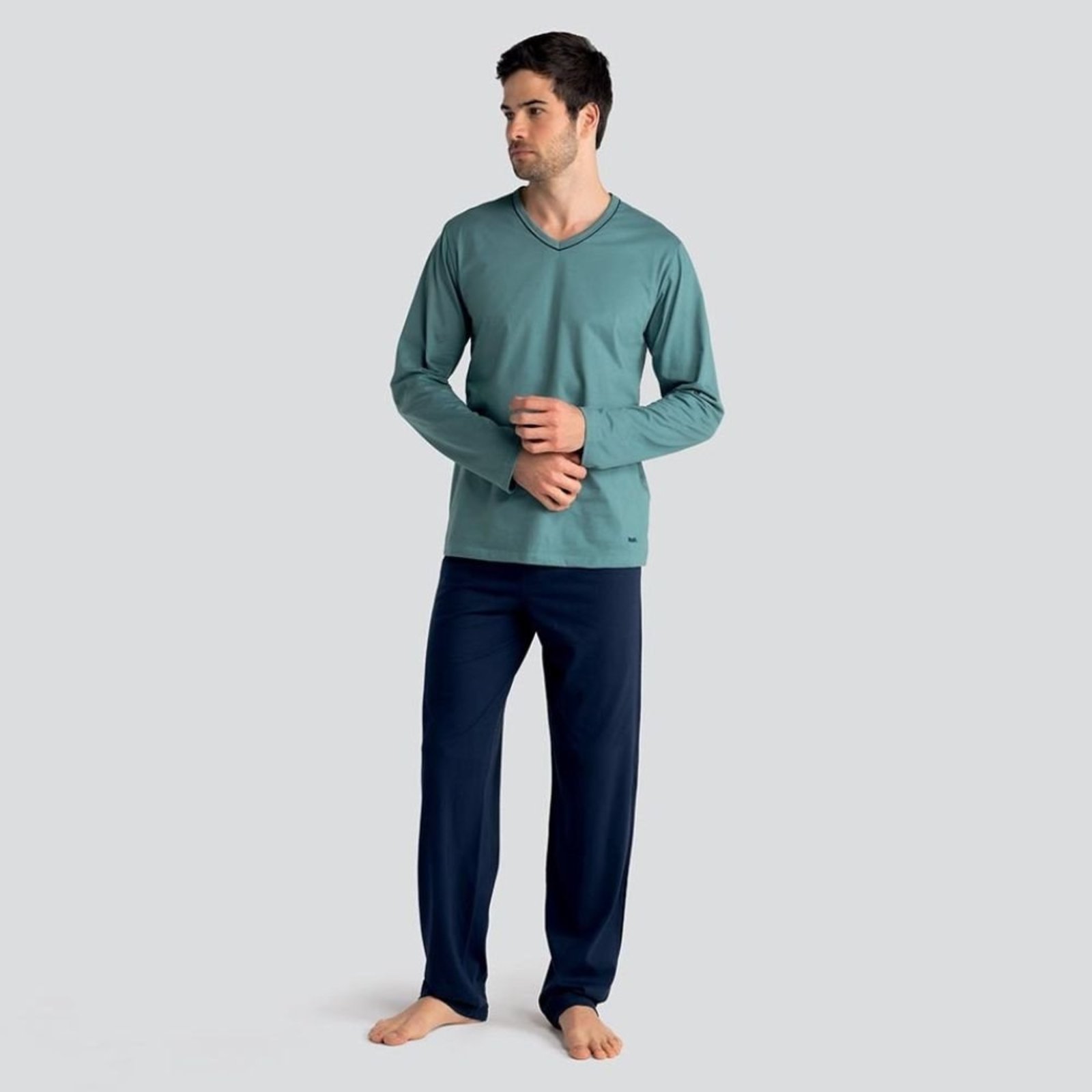 Pijama Longo Gola V Mash Adulto Masculino 800.46