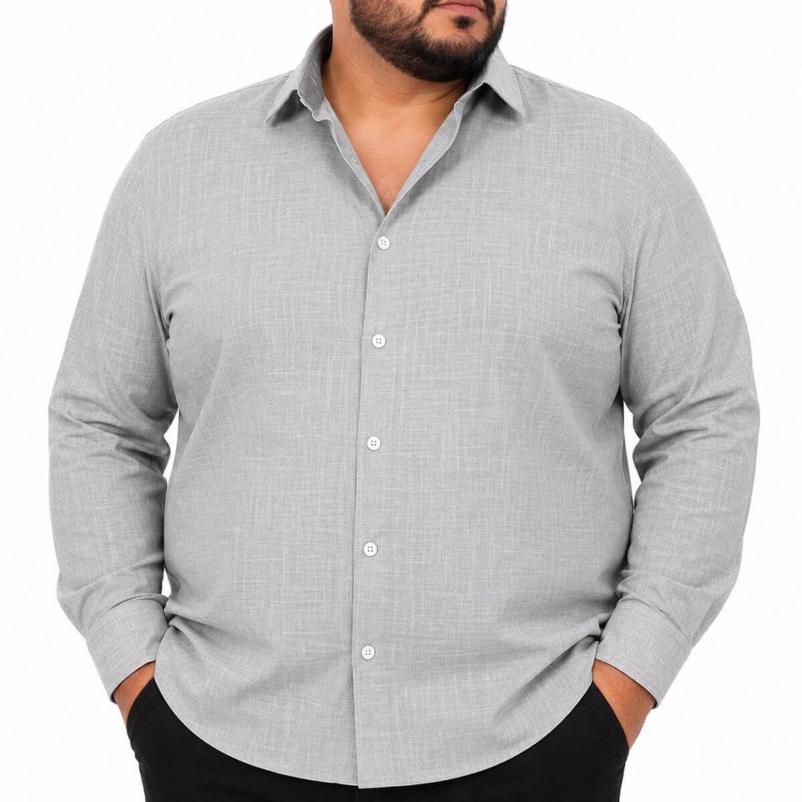 Camisa Masculina Manga Longa Plus Size Ogochi 001530172 Verde