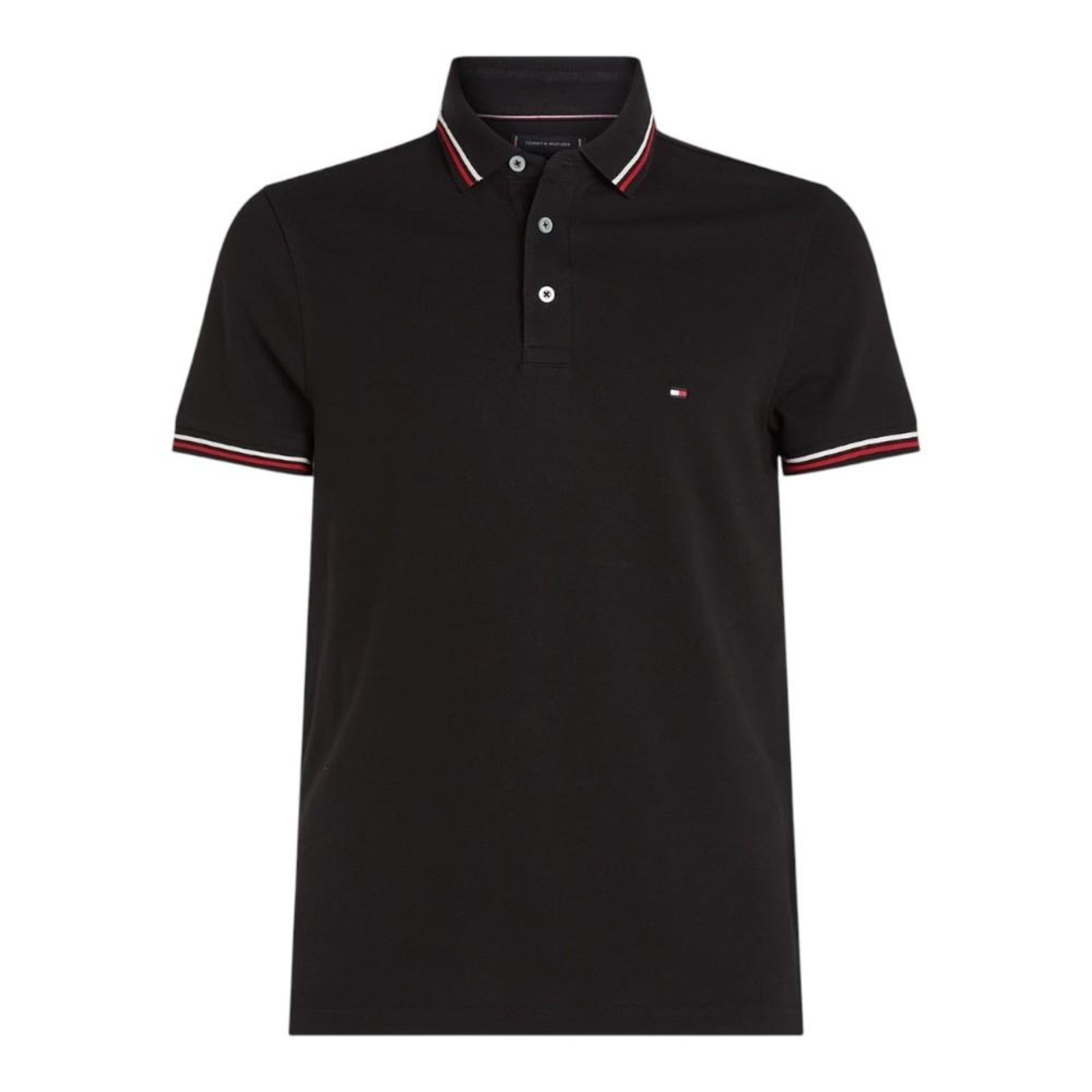 Camisa Polo Tommy Hilfiger Tipped Slim Fit Masculino Preto