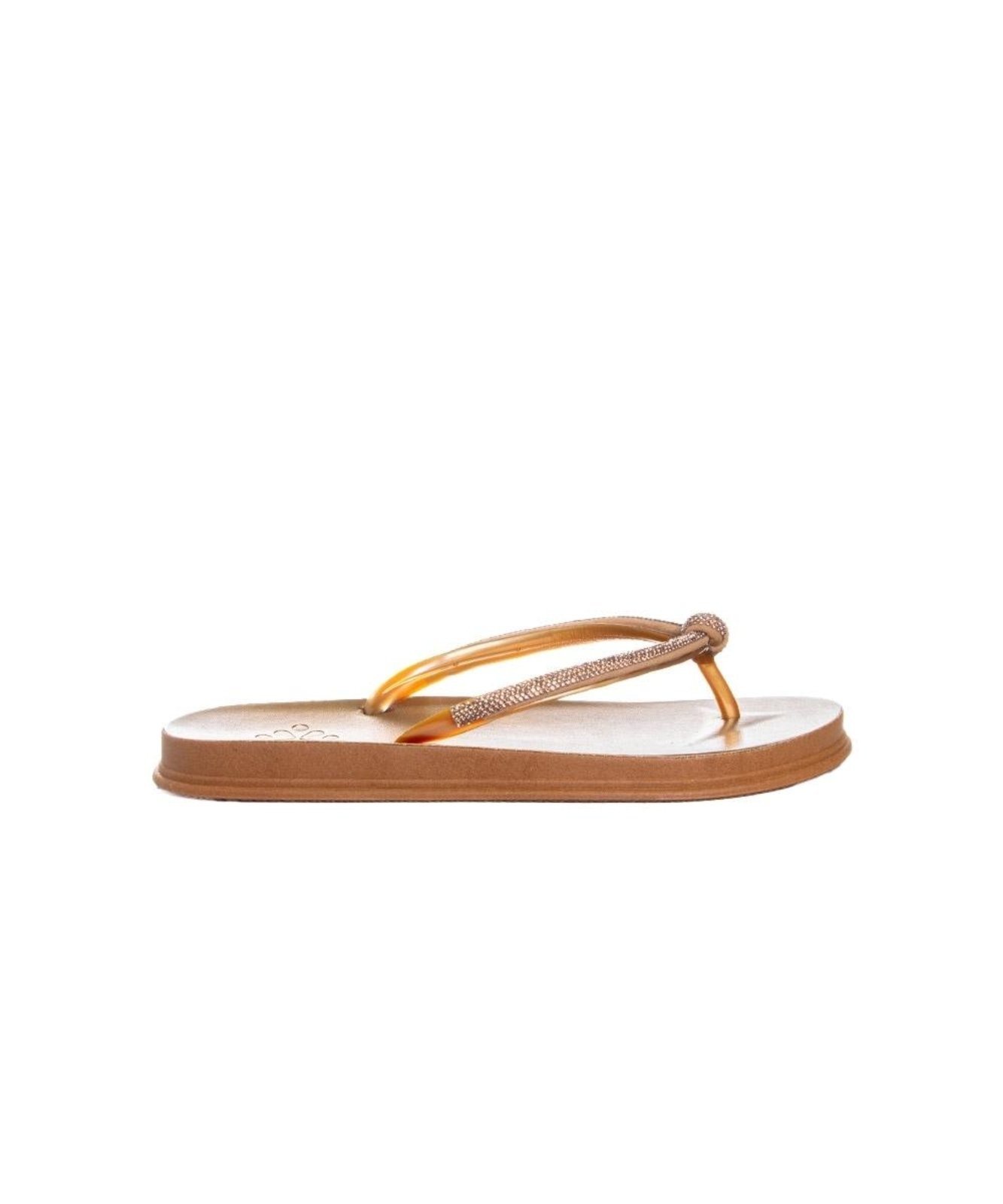 Chinelo Feminino Pixolé Strass Bronze Incolor