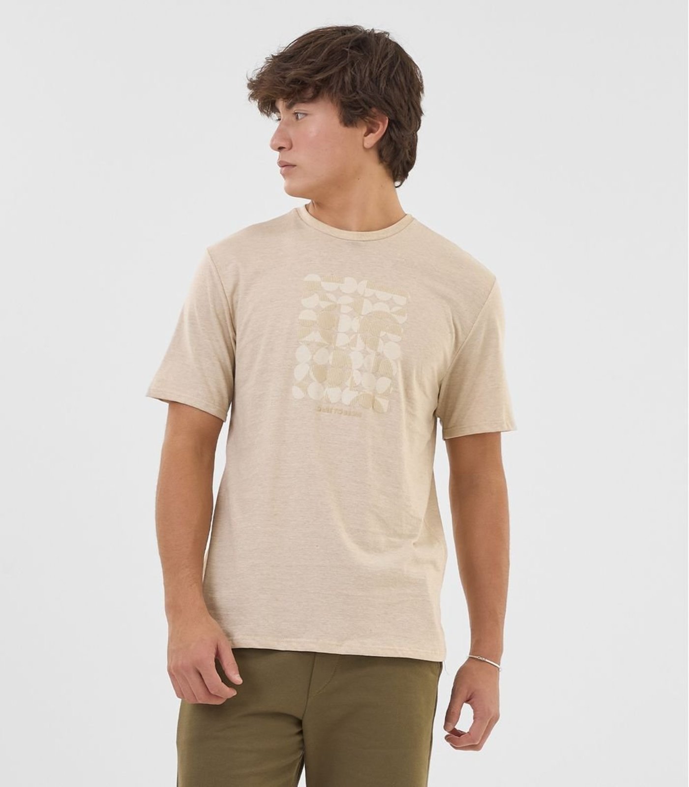 Infantil - Camiseta Masculina Meia Malha Com Estampa Minty Bege