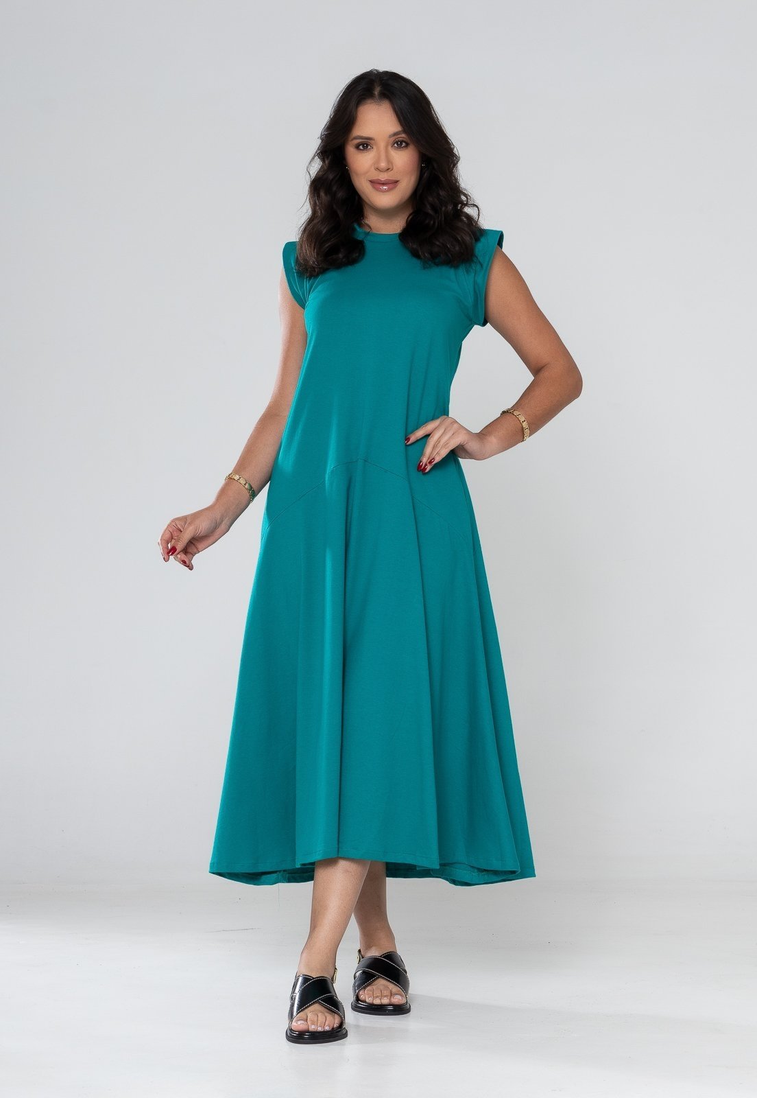 Vestido Aura Maraísa Malha Lisa Verde