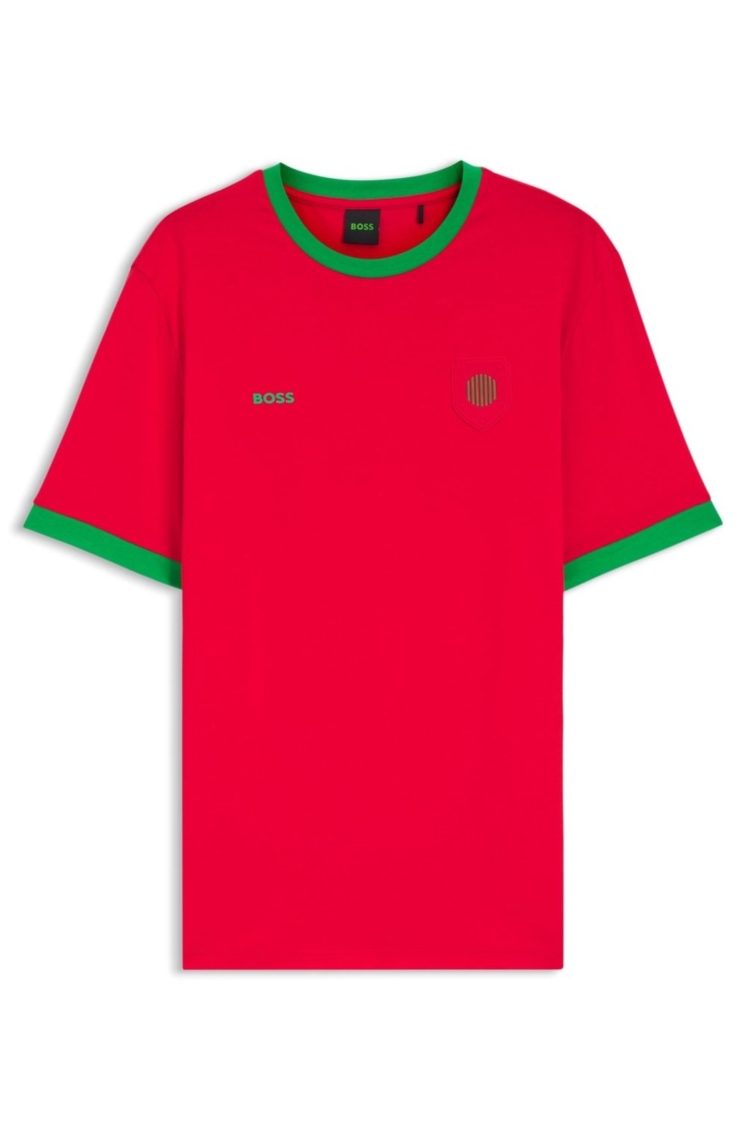Camiseta De Algodão Stretch Com Bandeira Do País E Logo