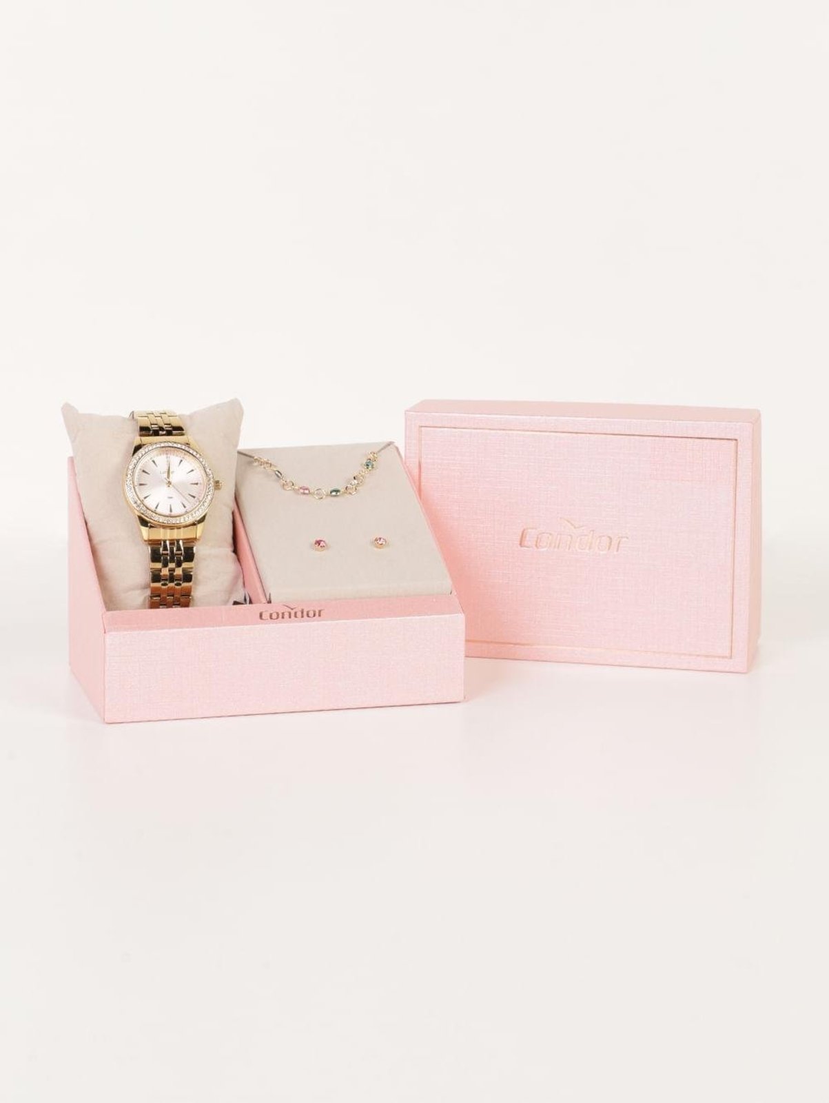 Kit Relógio + Acessório Condor Feminino DOURADO